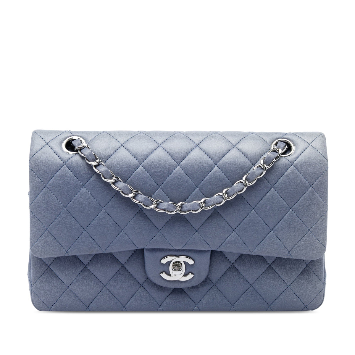 Chanel Medium Classic Lambskin Double Flap — Purple