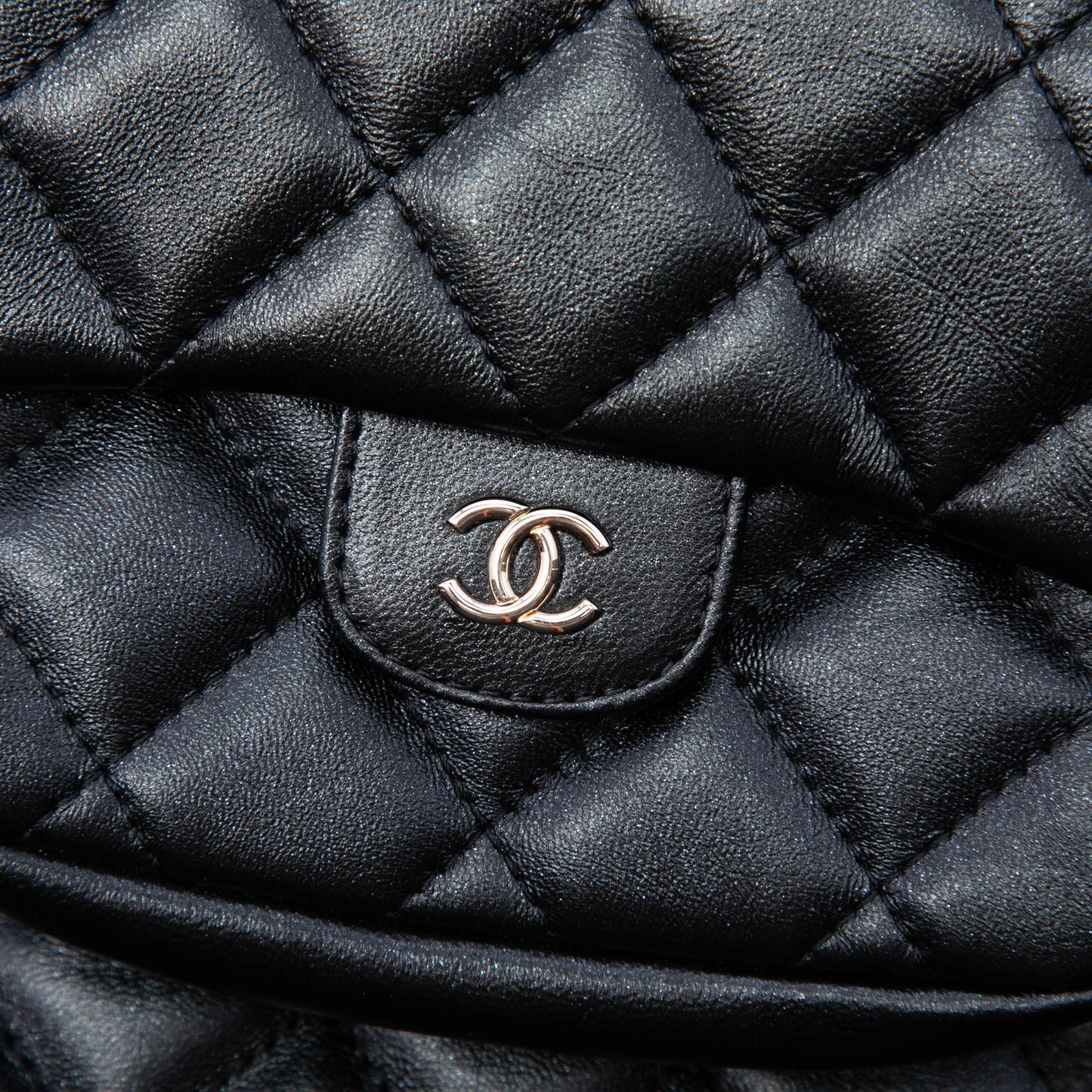 Chanel CC Quilted Lambskin Pouch with Mini Flap Purse