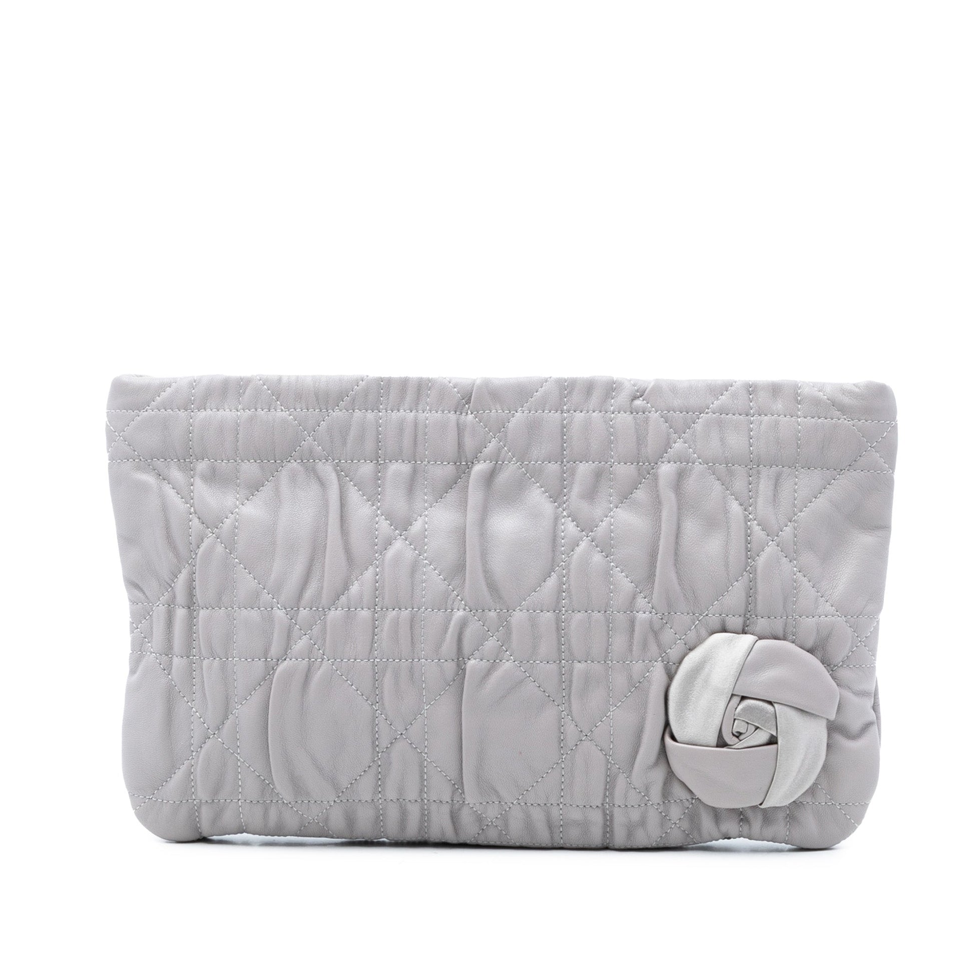Dior Calfskin Cannage Rose Clutch