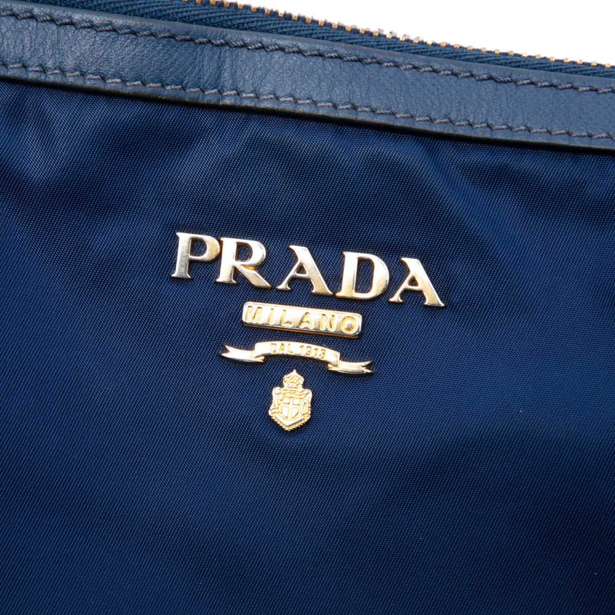 Prada Saffiano Trimmed Tessuto Zip Top Convertible Tote