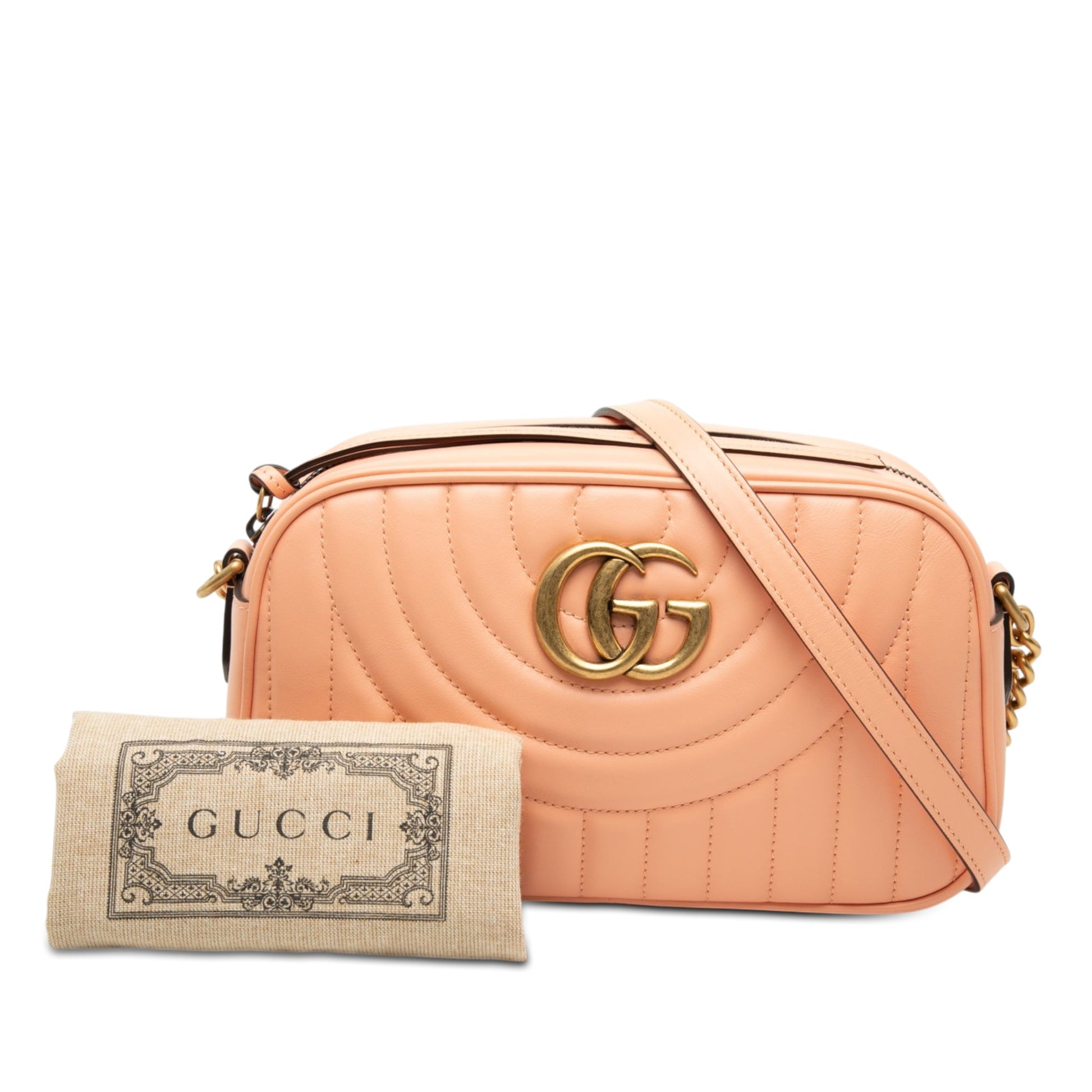 Gucci Small GG Marmont Matelasse Calfskin Vertical Ring Crossbody
