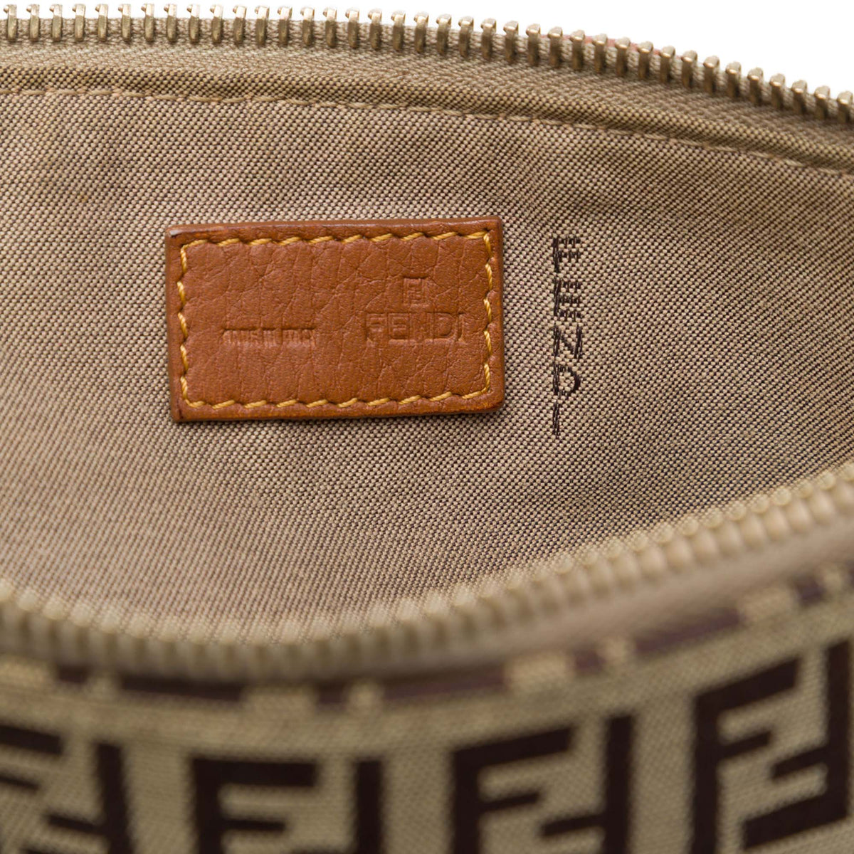 Fendi Zucchino Canvas Triple Strap Pochette Shoulder Bag — Brown