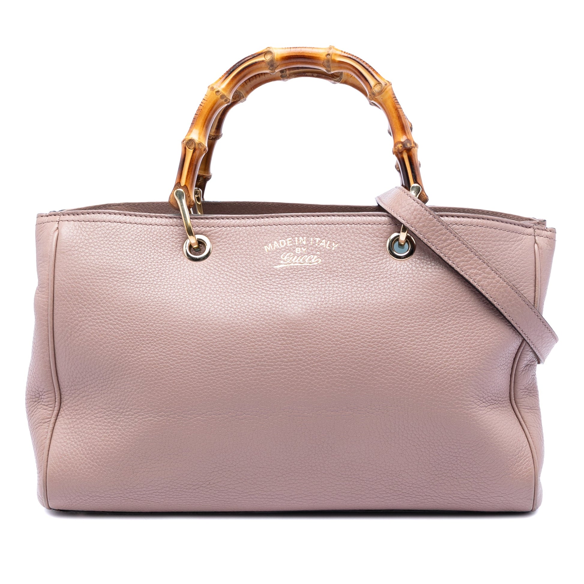 Medium Calfskin Bamboo Shopper Satchel