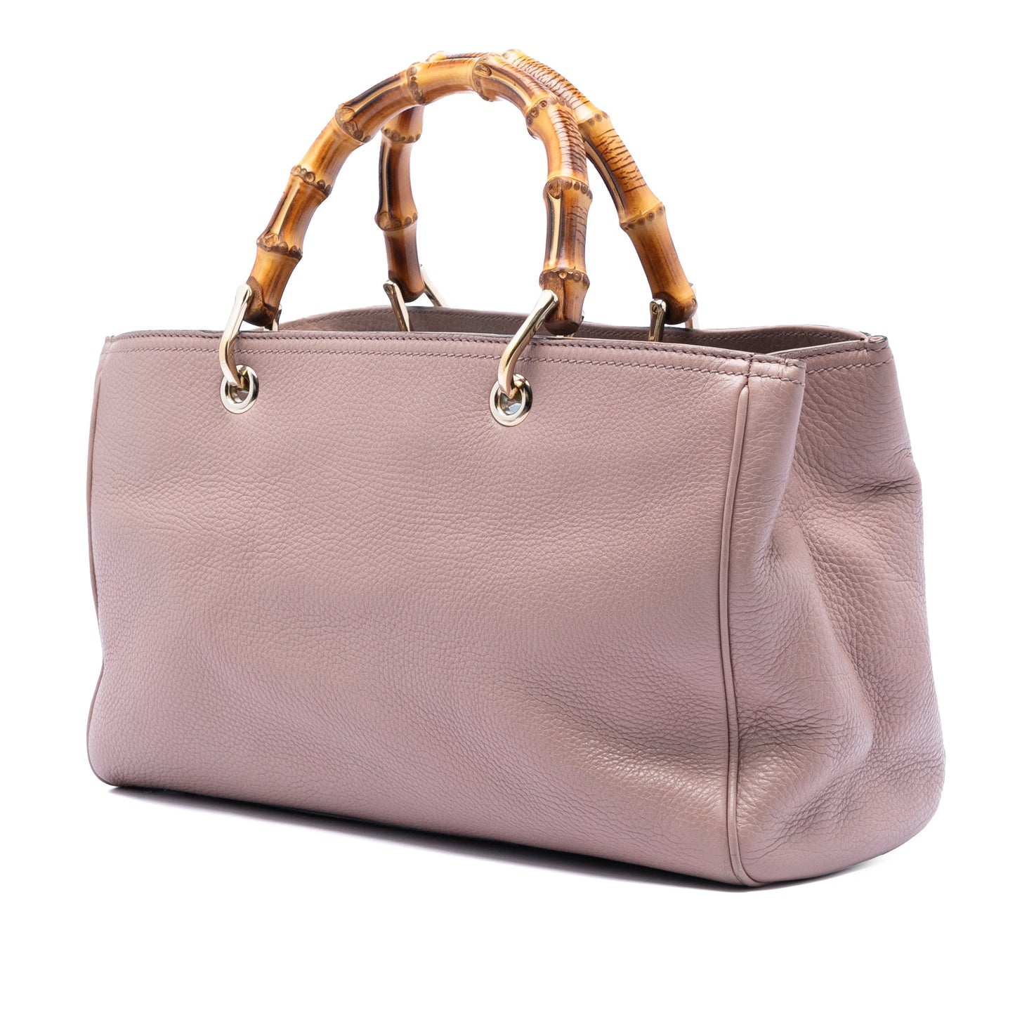 Medium Calfskin Bamboo Shopper Satchel