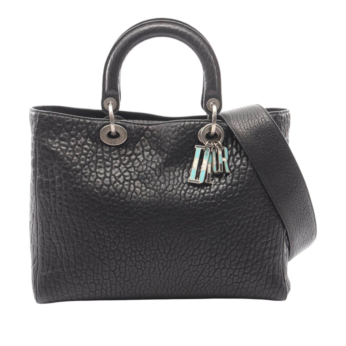 Dior Medium Pebbled Calfskin Diorissimo Satchel