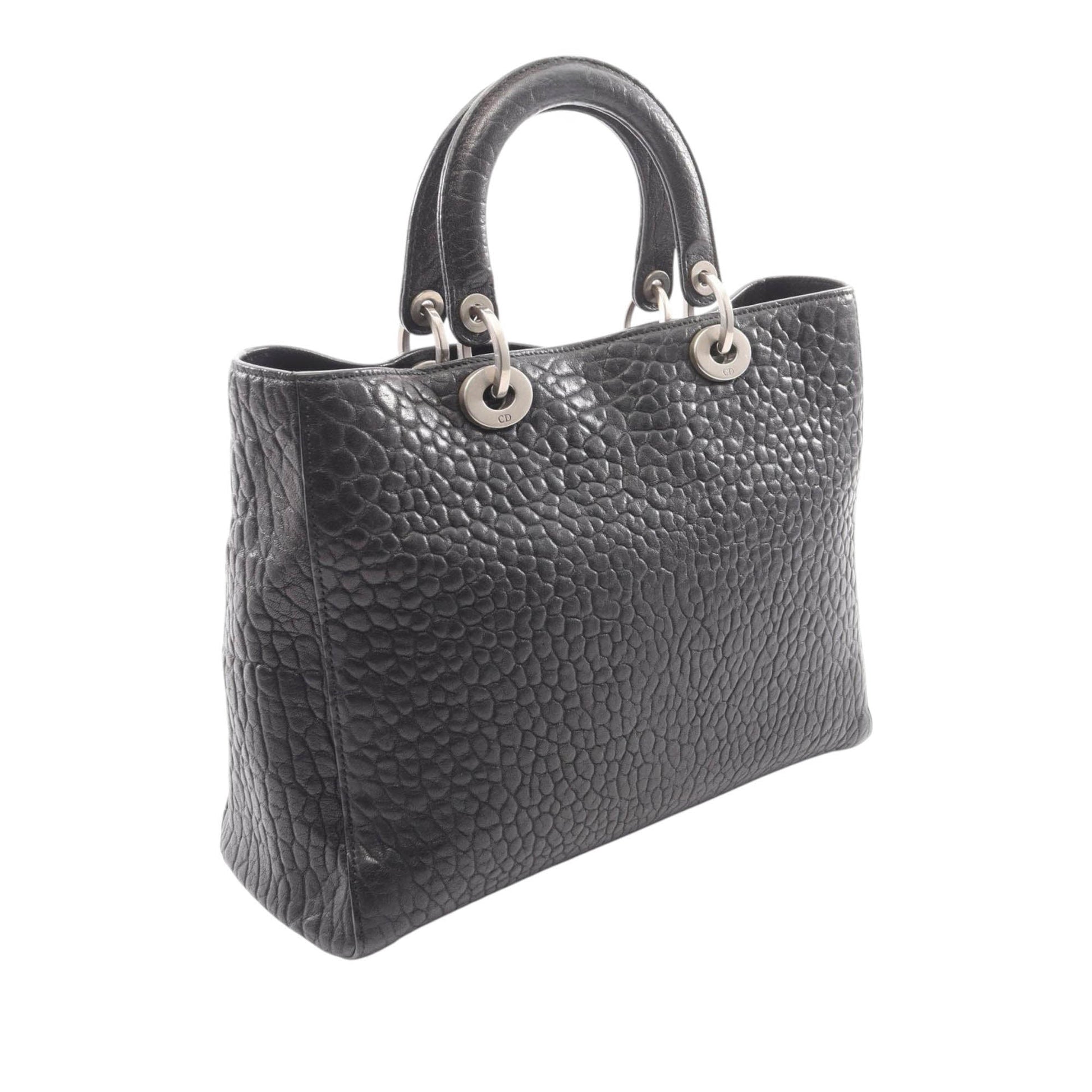 Dior Medium Pebbled Calfskin Diorissimo Satchel