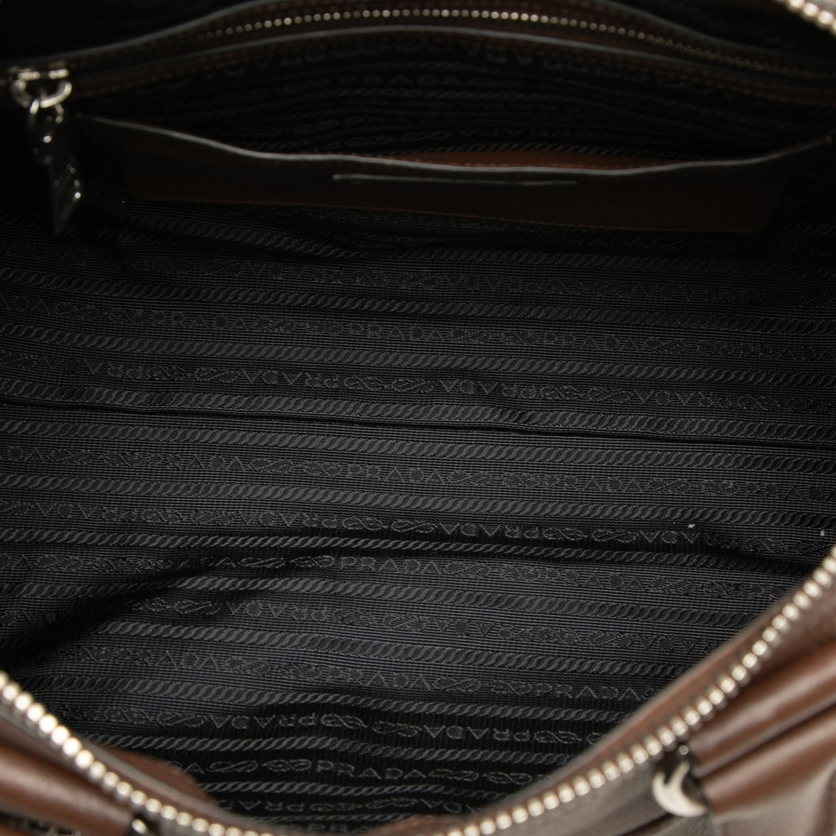 Prada Vitello Phenix Zip Top Satchel