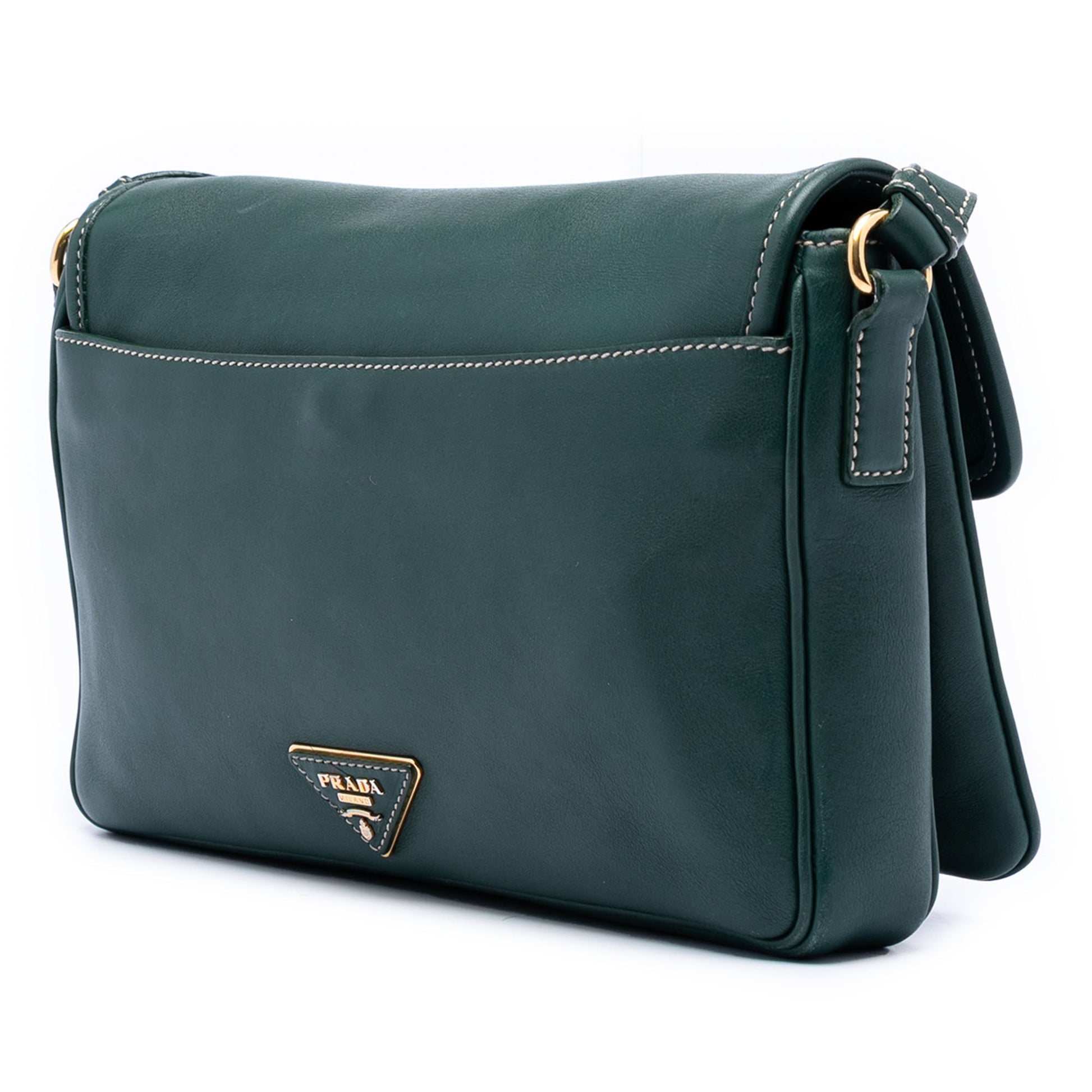 Prada City Calf Push Lock Flap Crossbody