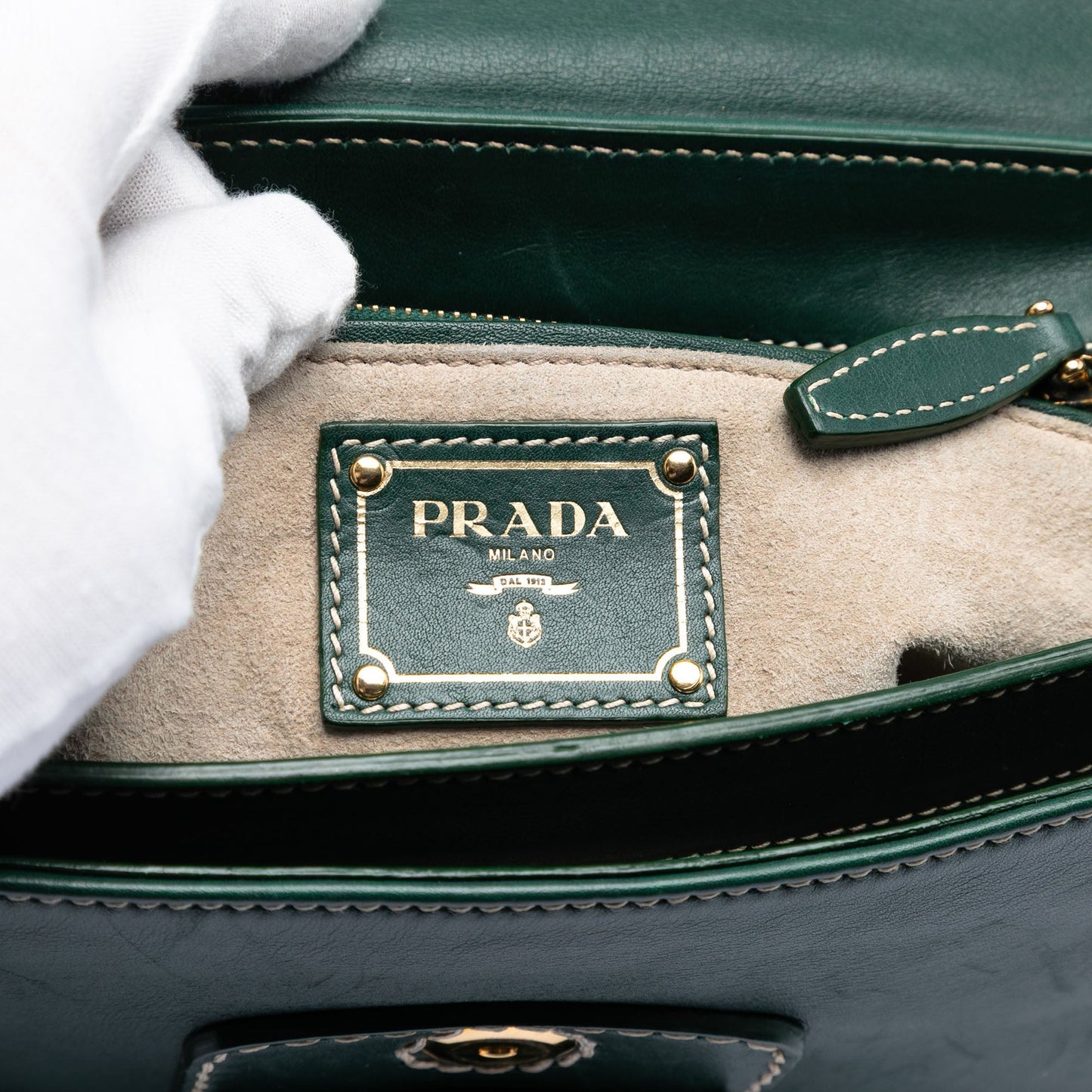 Prada City Calf Push Lock Flap Crossbody