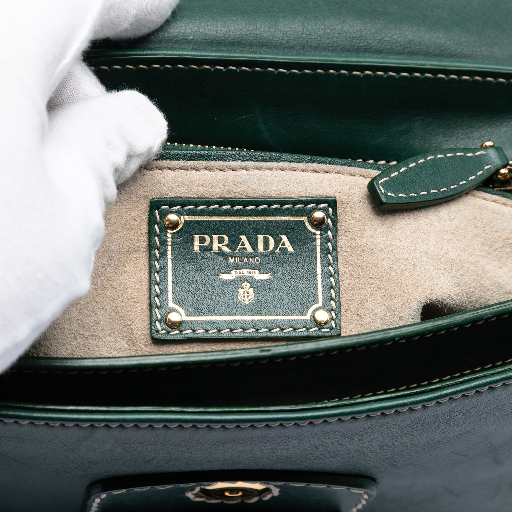 Prada City Calf Push Lock Flap Crossbody