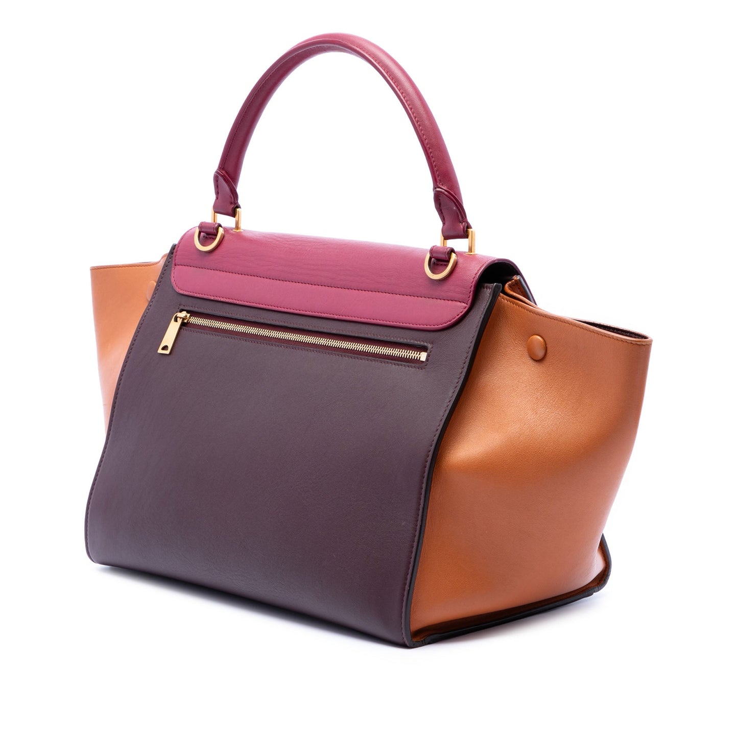 Celine Medium Tricolor Leather Trapeze Satchel
