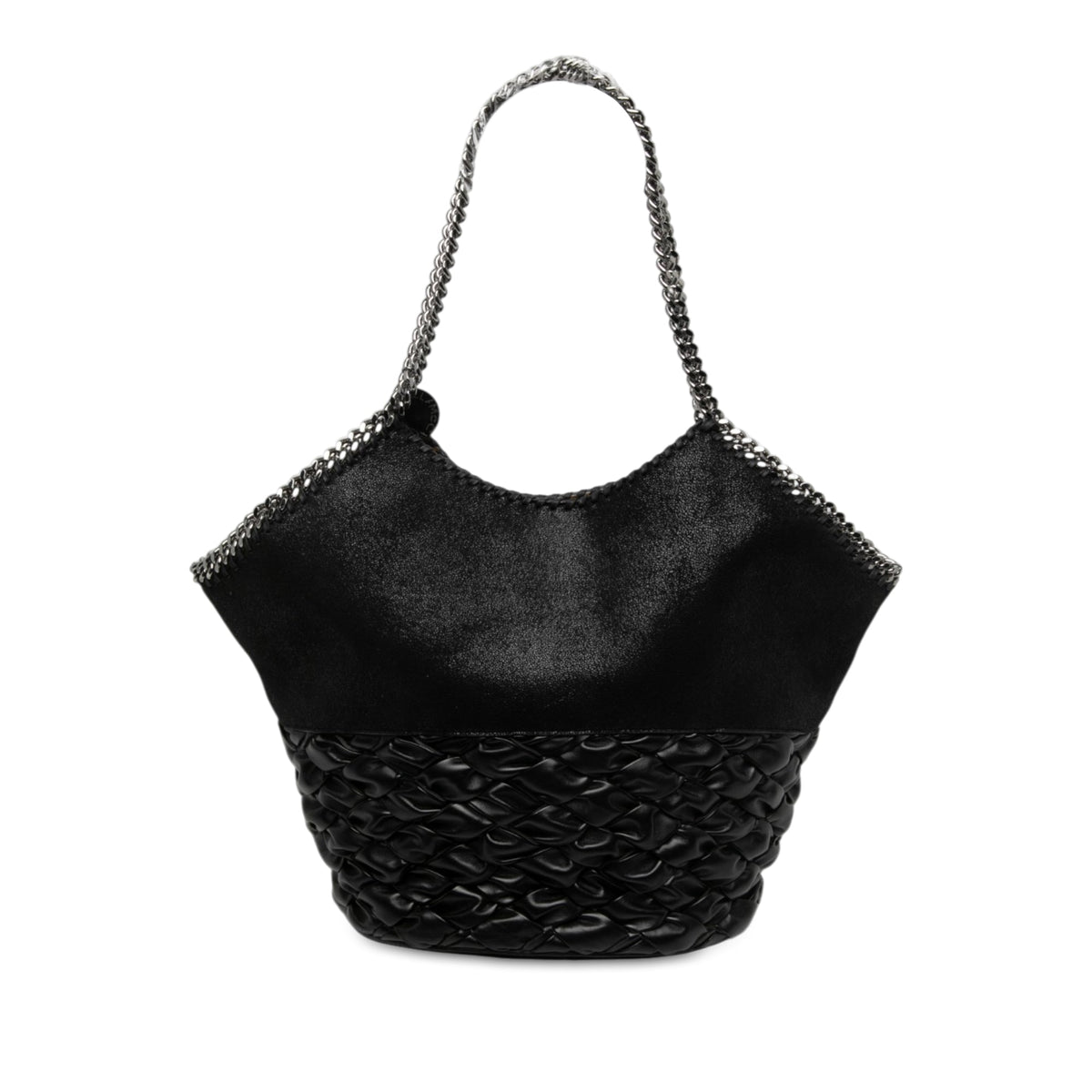 Stella McCartney Large Shaggy Deer Falabella Tote — Black