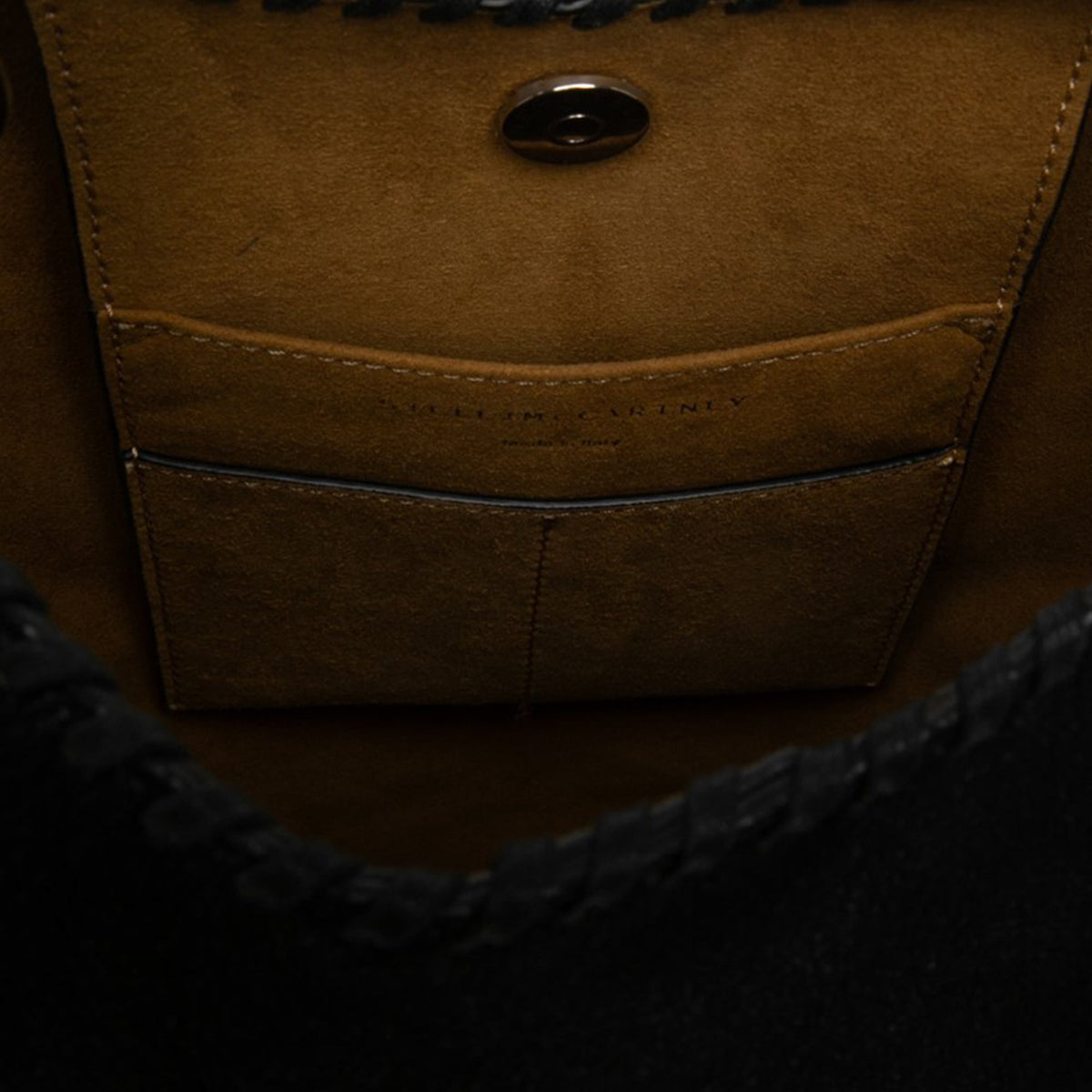 Stella McCartney Large Shaggy Deer Falabella Tote — Black