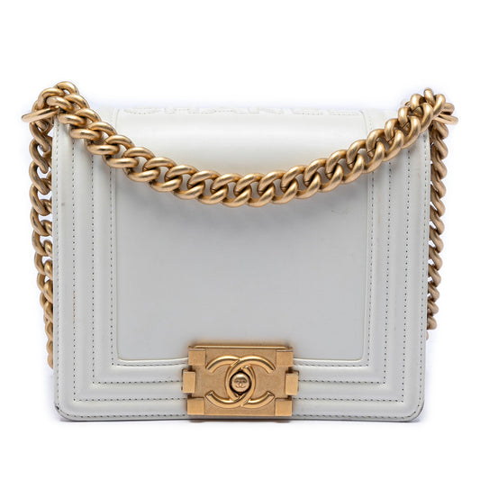 Chanel Square Calfskin Boy Reverso Flap