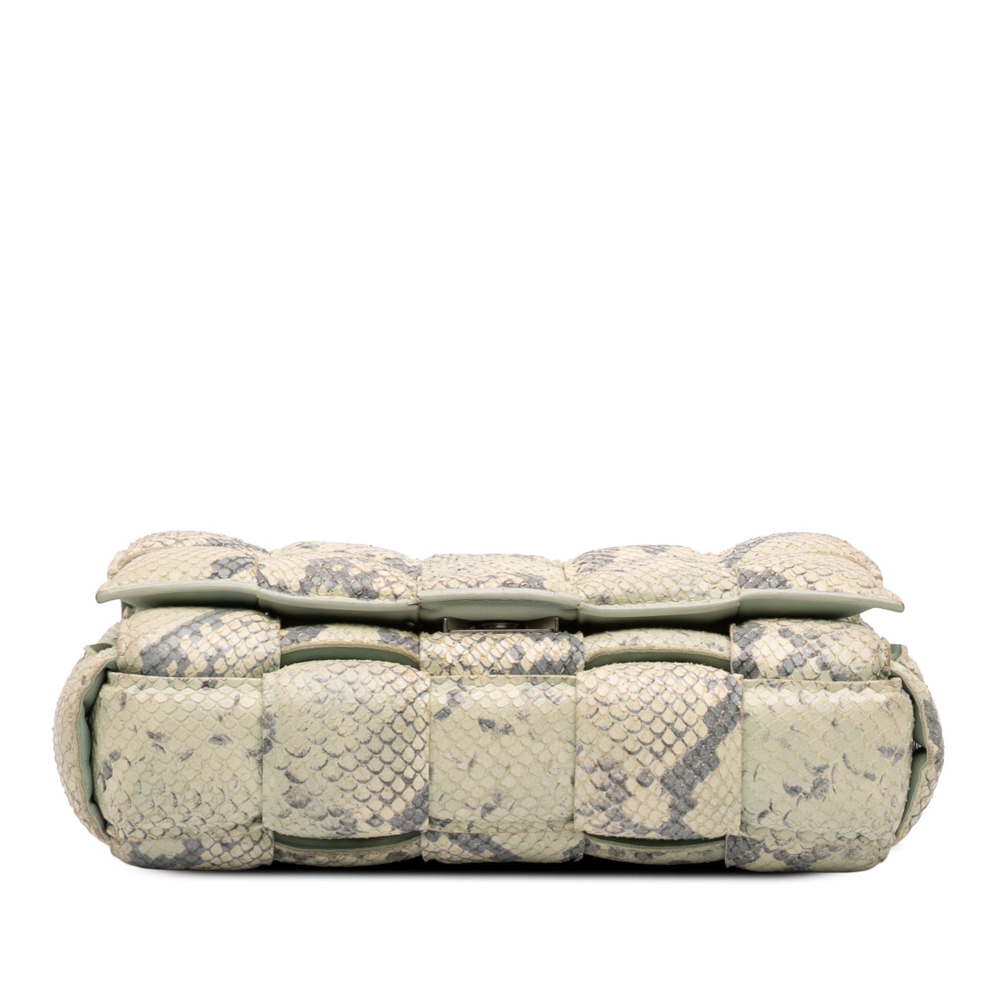 Bottega Veneta Python Embossed Goatskin Intrecciato Padded Cassette Crossbody