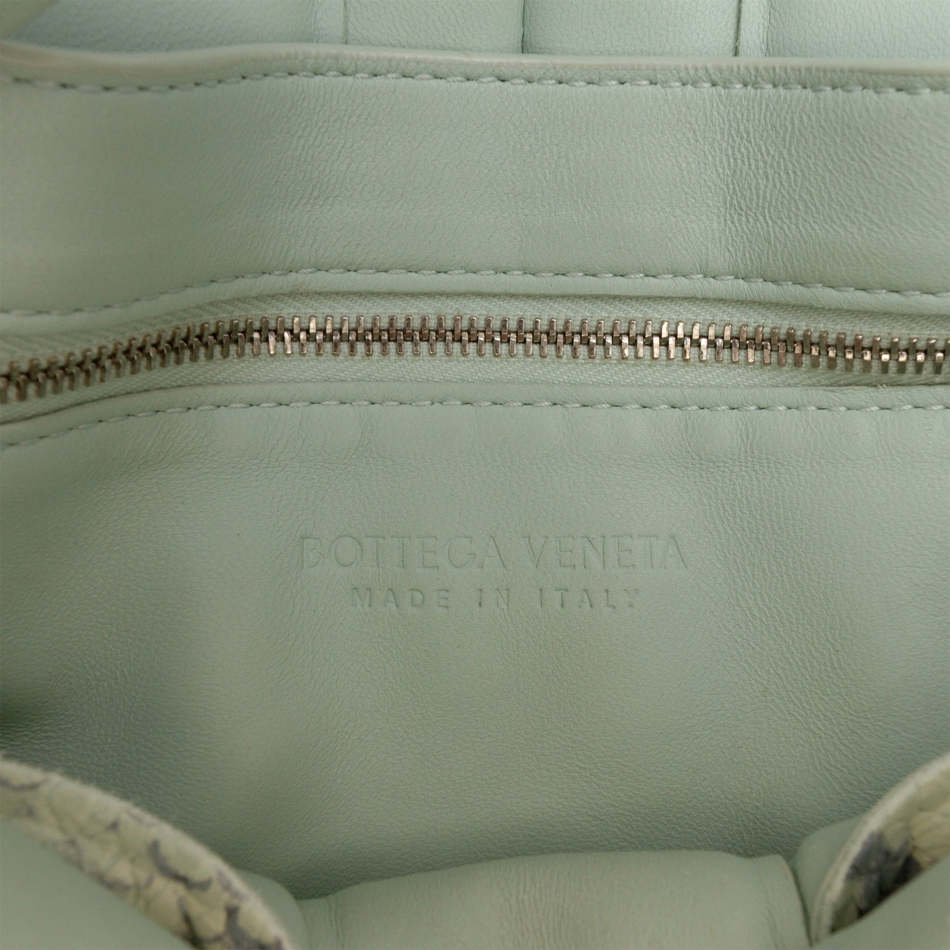 Bottega Veneta Python Embossed Goatskin Intrecciato Padded Cassette Crossbody