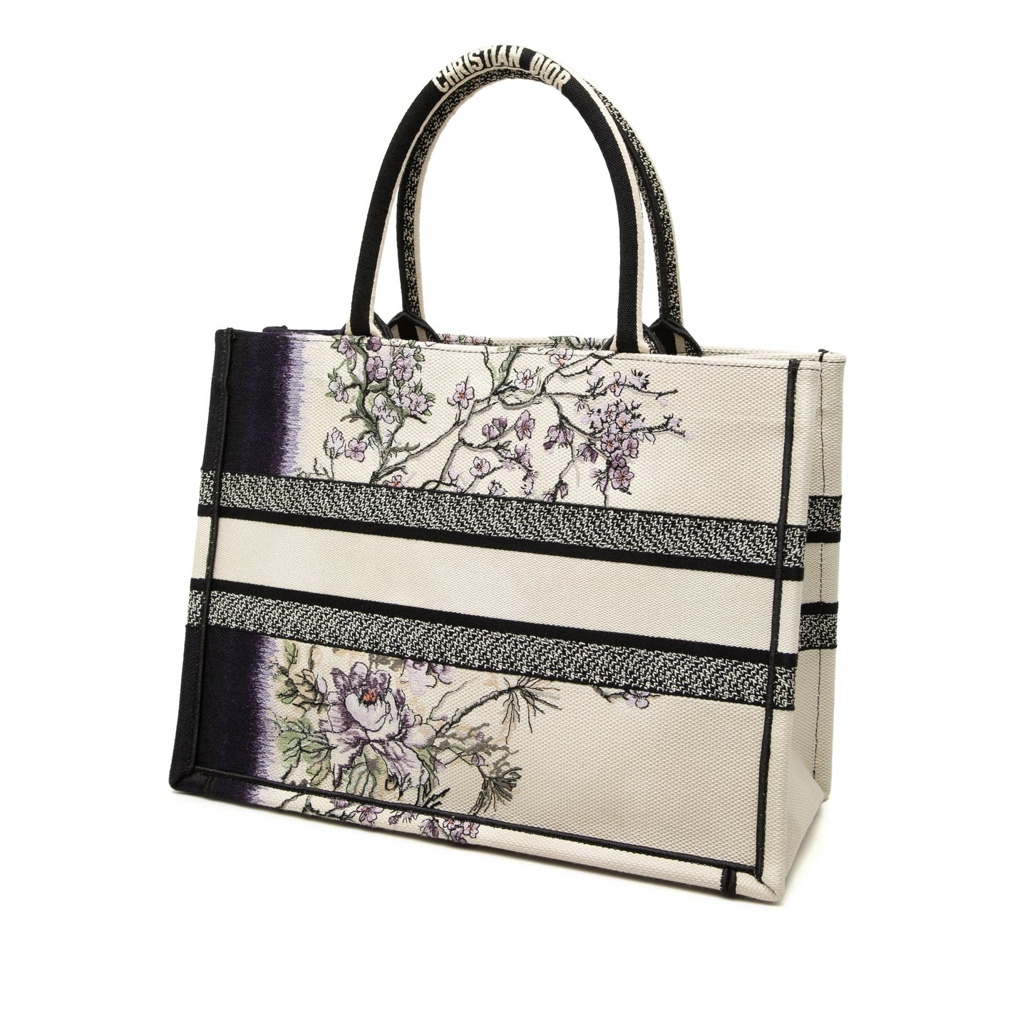 Dior Medium Canvas Floral Embroidered Book Tote