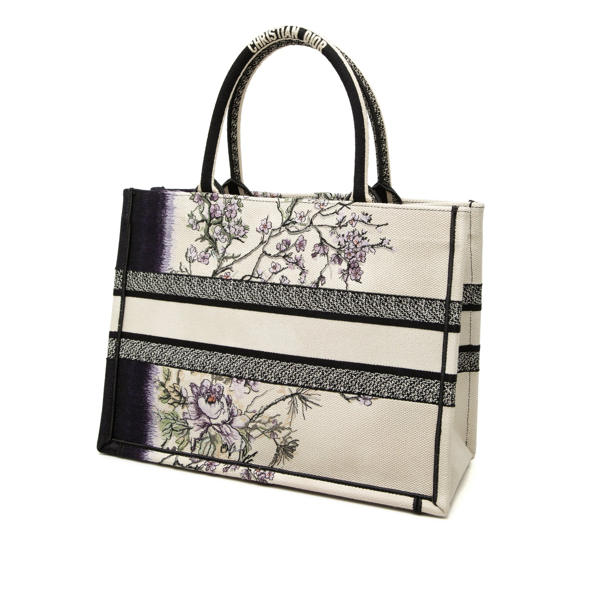 Dior Medium Canvas Floral Embroidered Book Tote