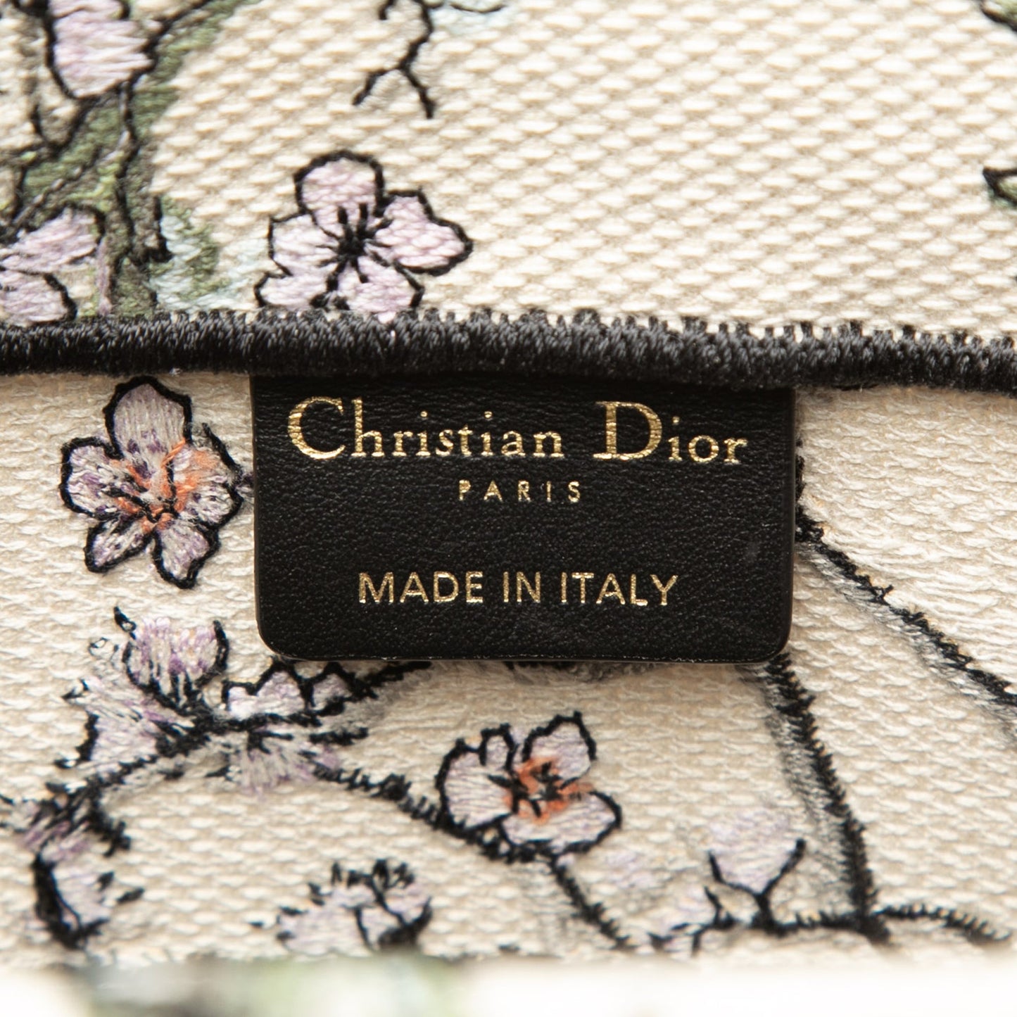 Dior Medium Canvas Floral Embroidered Book Tote