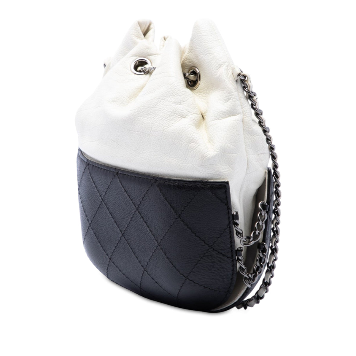 Chanel Small Bicolor Quilted Calfskin Gabrielle Bucket Bag