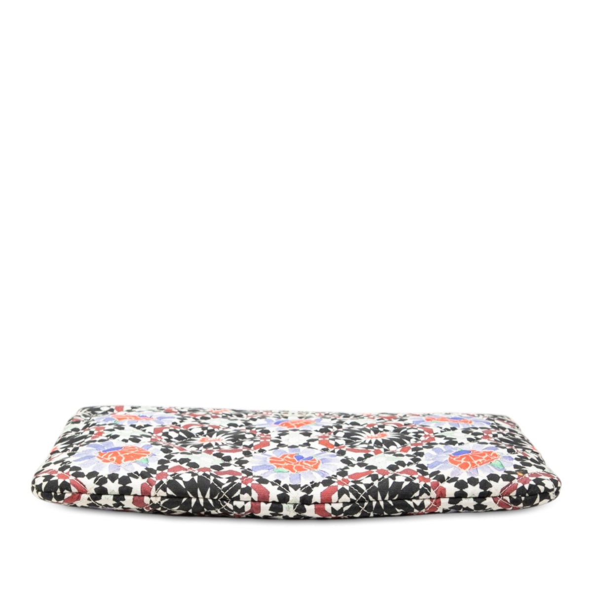 Chanel Dubai Paris Medium Quilted Printed Canvas O Case Clutch