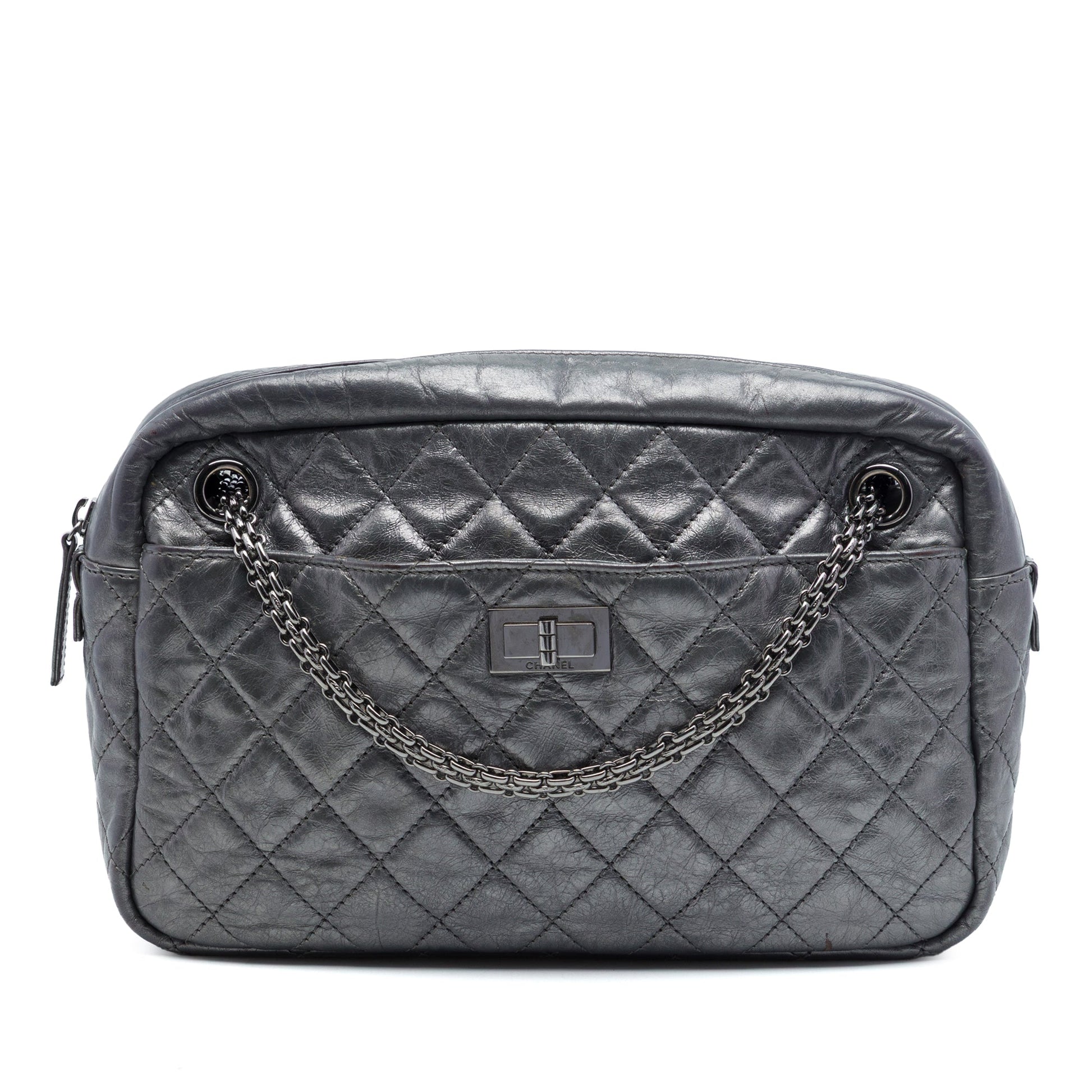 Chanel Medium Metallic Quilted Calfskin Reissue 2.55 Camera Bag