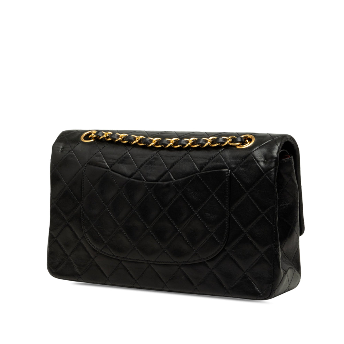 Chanel Medium Classic Lambskin Double Flap — Black