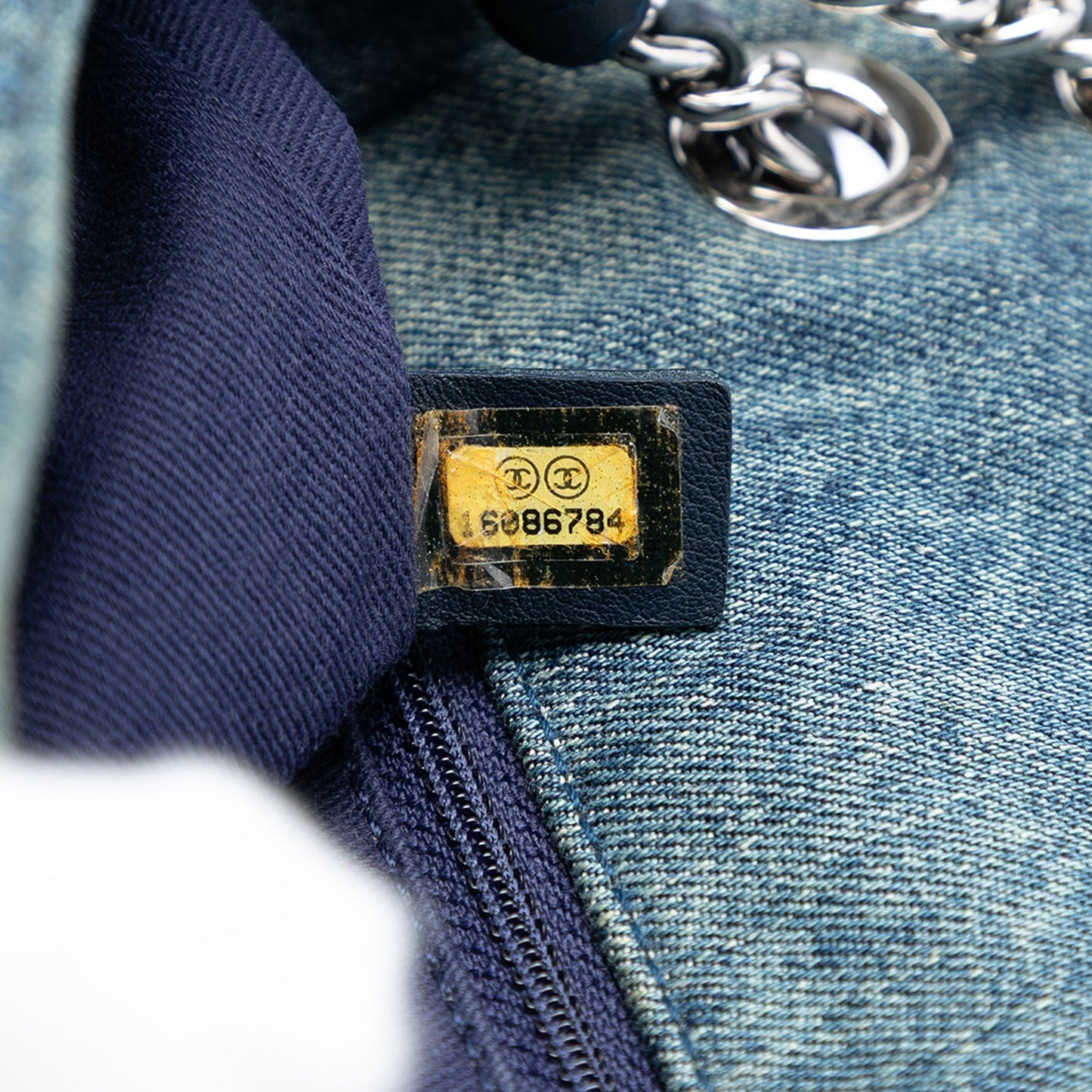 Chanel Medium Embroidered Denim Camellia Flap