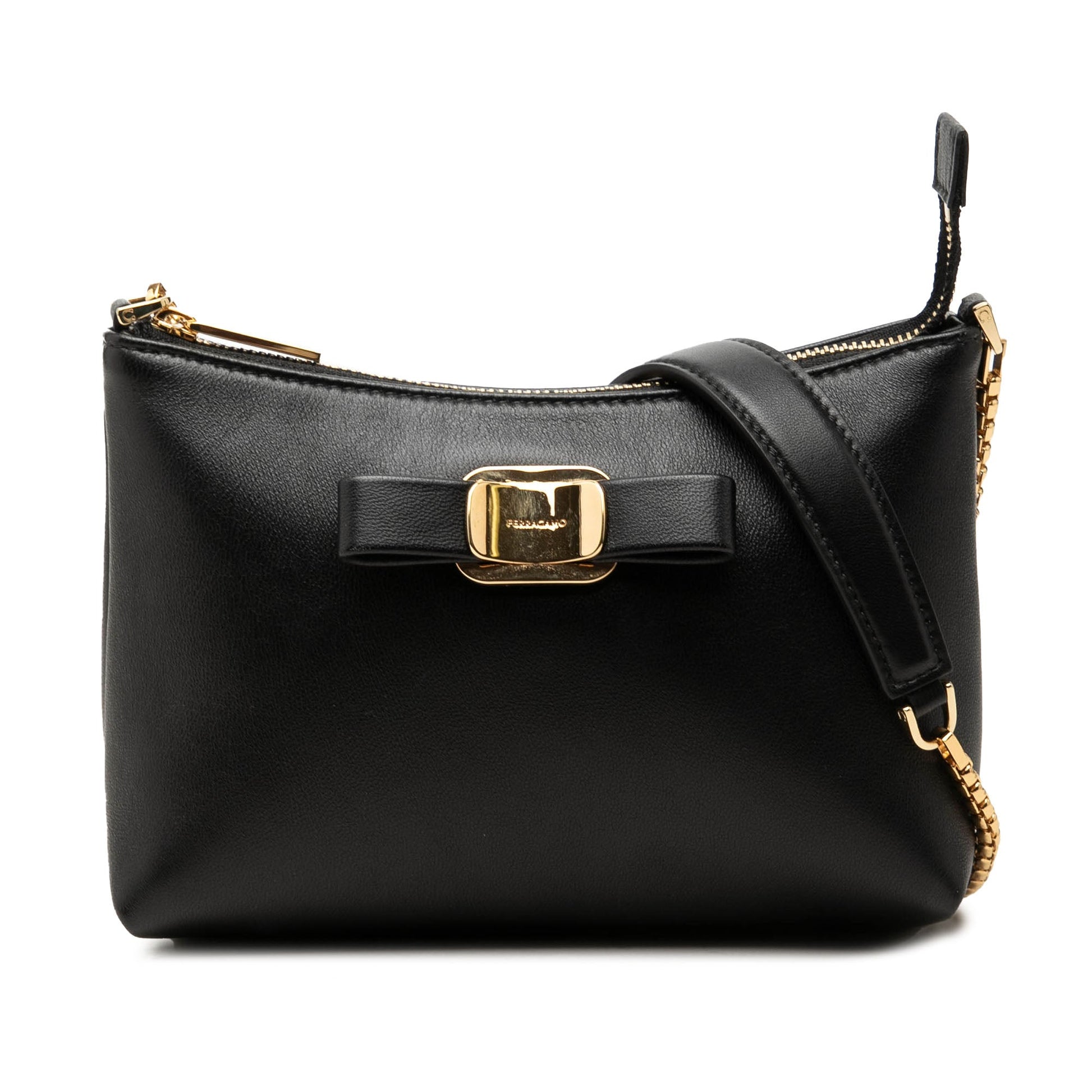 Ferragamo Mini Leather Vara Bow Chain Crossbody