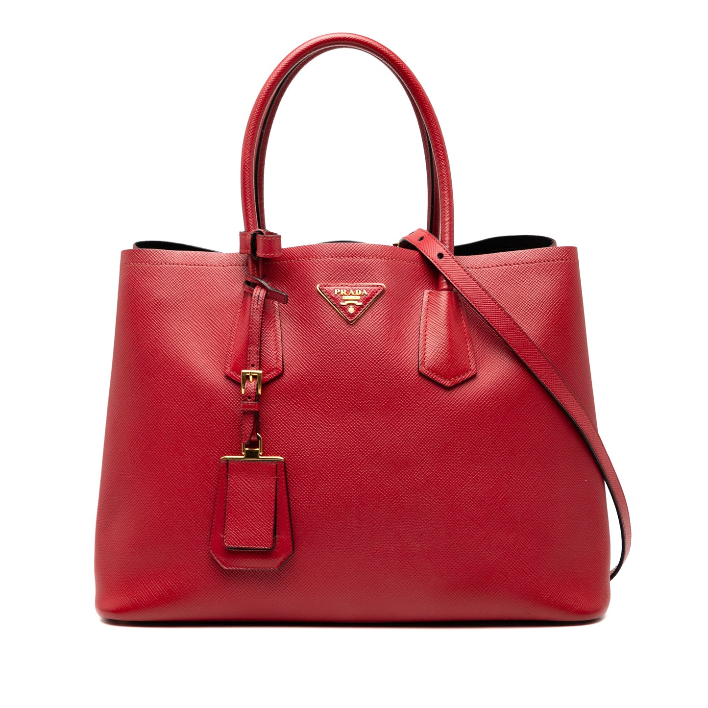 Prada Large Saffiano Cuir Double Satchel