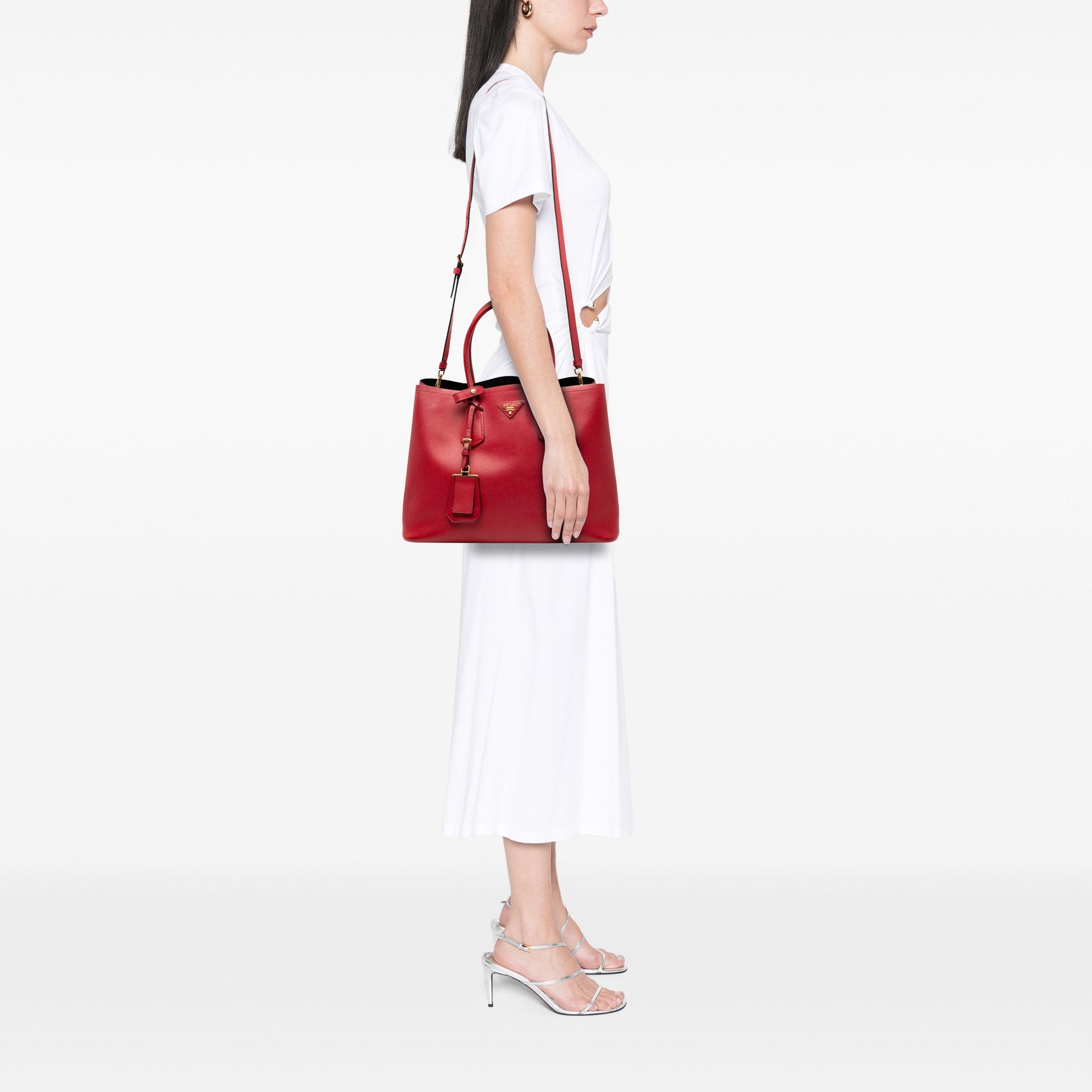 Prada Large Saffiano Cuir Double Satchel