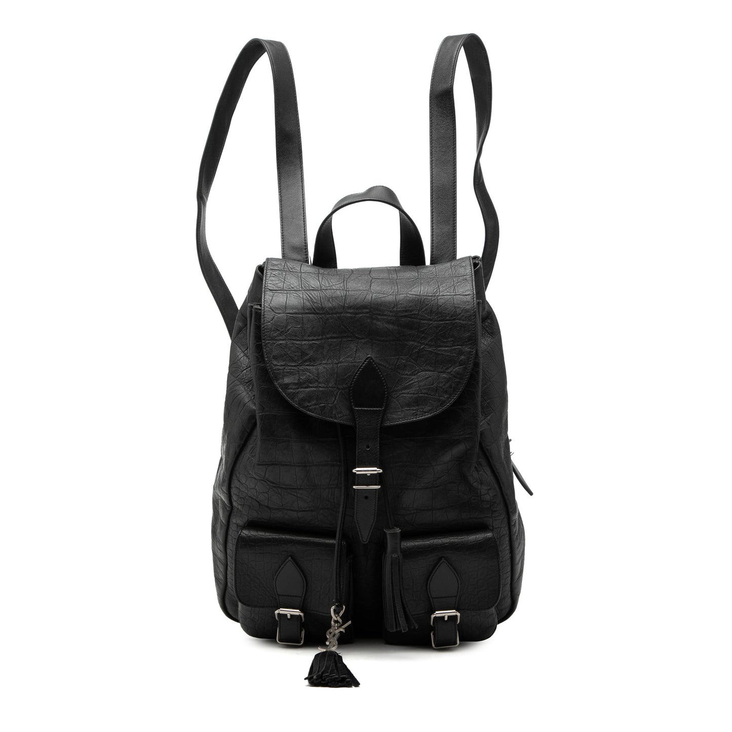Saint Laurent Croc Embossed Leather Festival Backpack