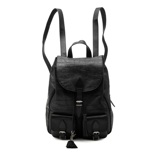 Saint Laurent Croc Embossed Leather Festival Backpack