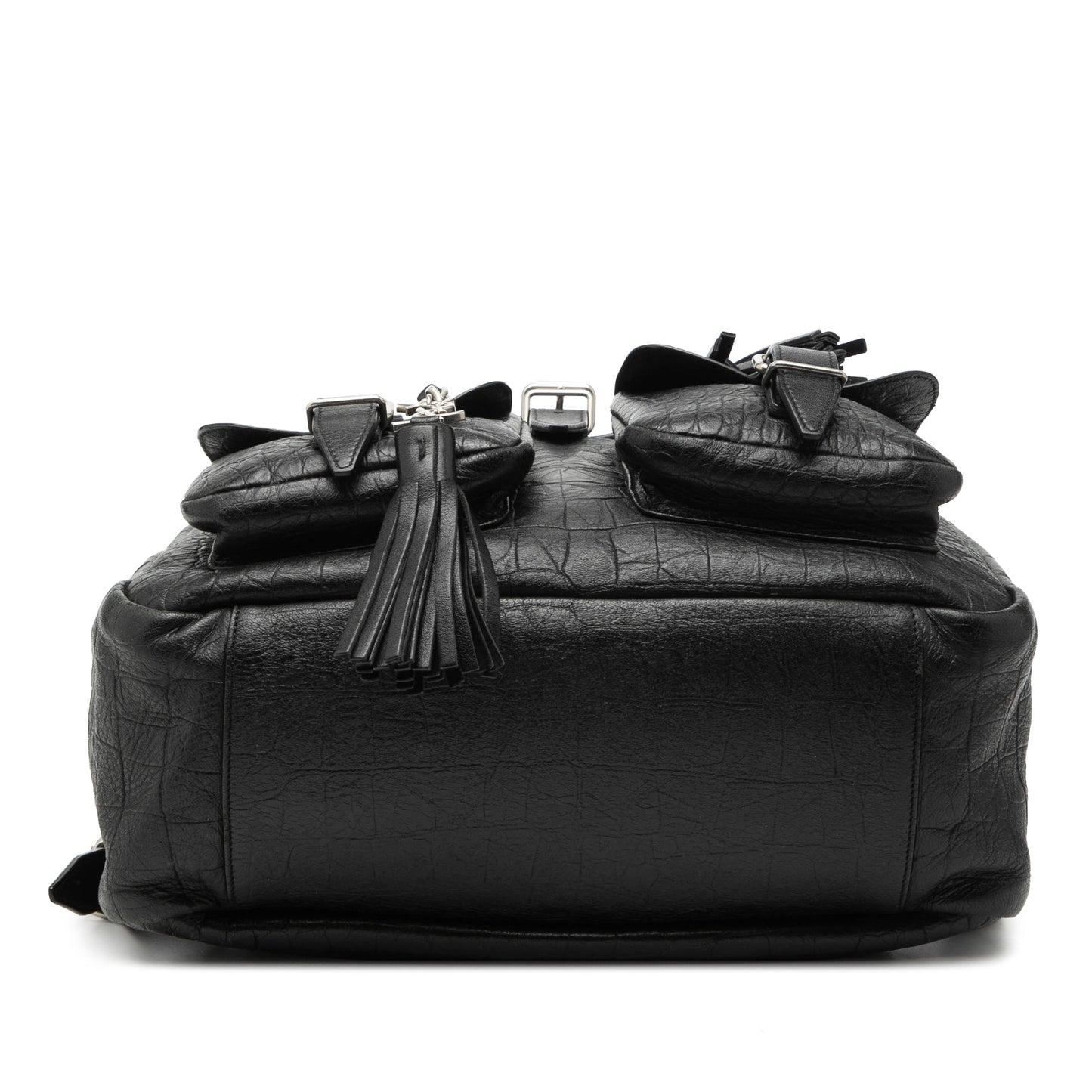 Saint Laurent Croc Embossed Leather Festival Backpack