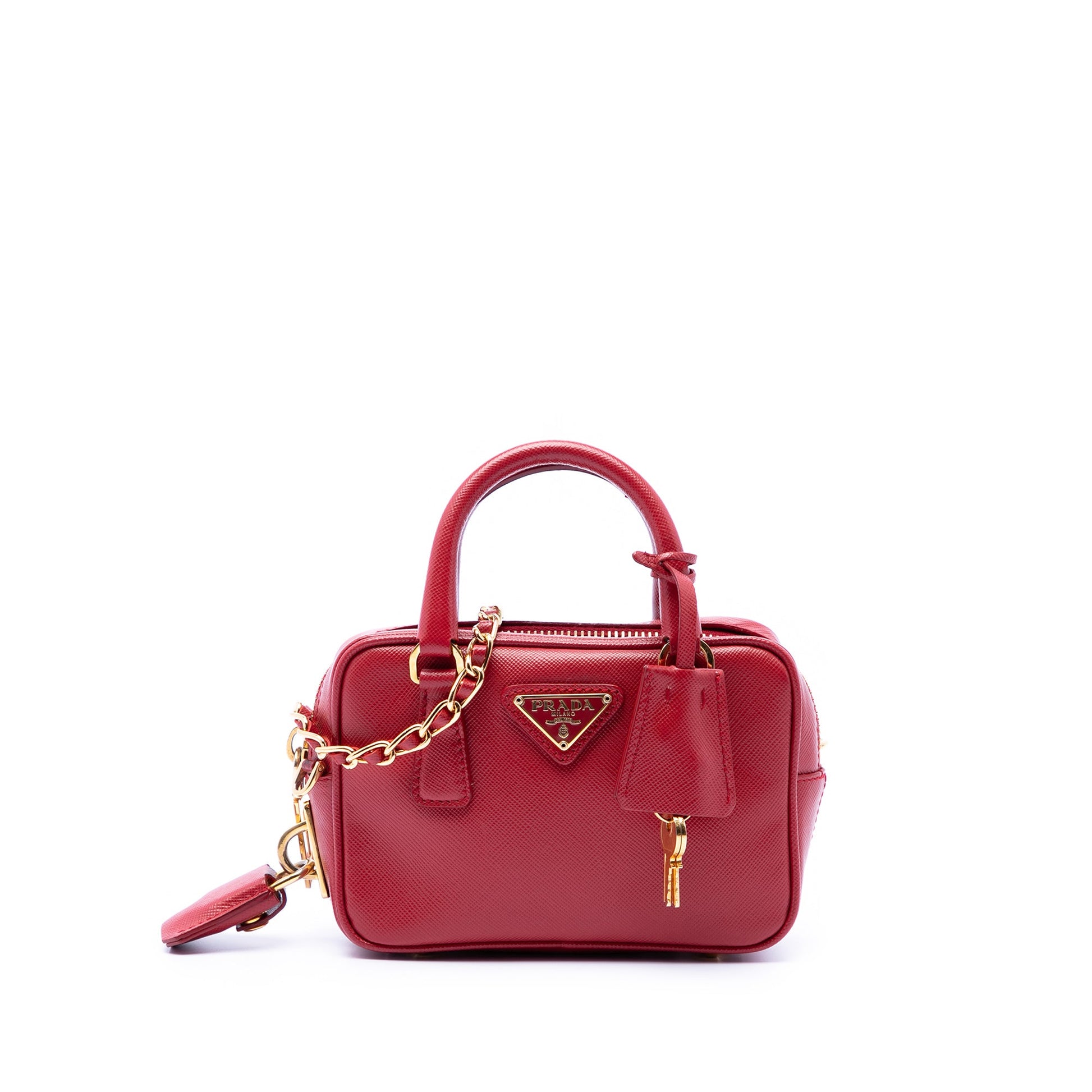 Prada Mini Saffiano Lux Bauletto Bag