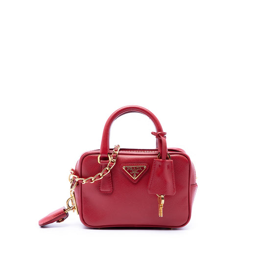 Prada Mini Saffiano Lux Bauletto Bag