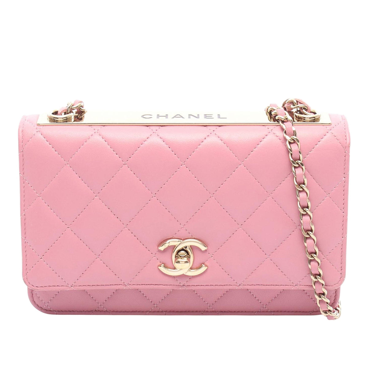 Chanel Lambskin Trendy CC Wallet On Chain