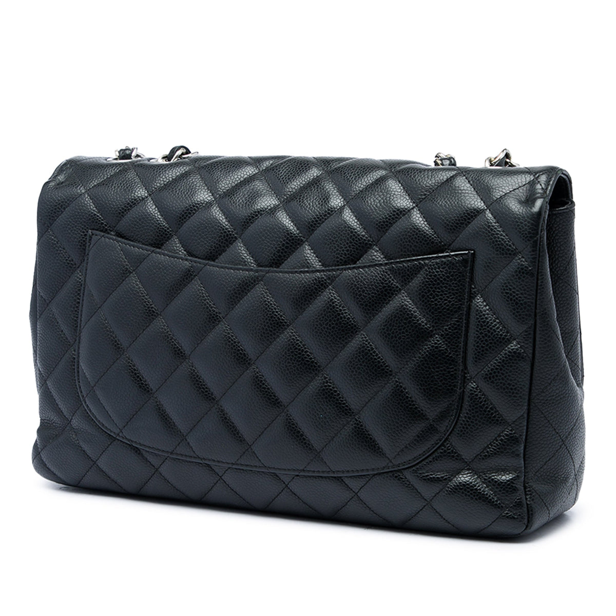 Chanel Jumbo Classic Caviar Single Flap — Black