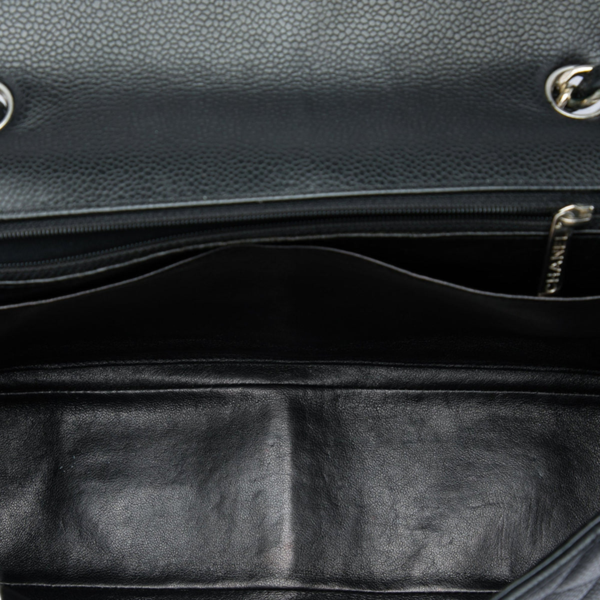 Chanel Jumbo Classic Caviar Single Flap — Black