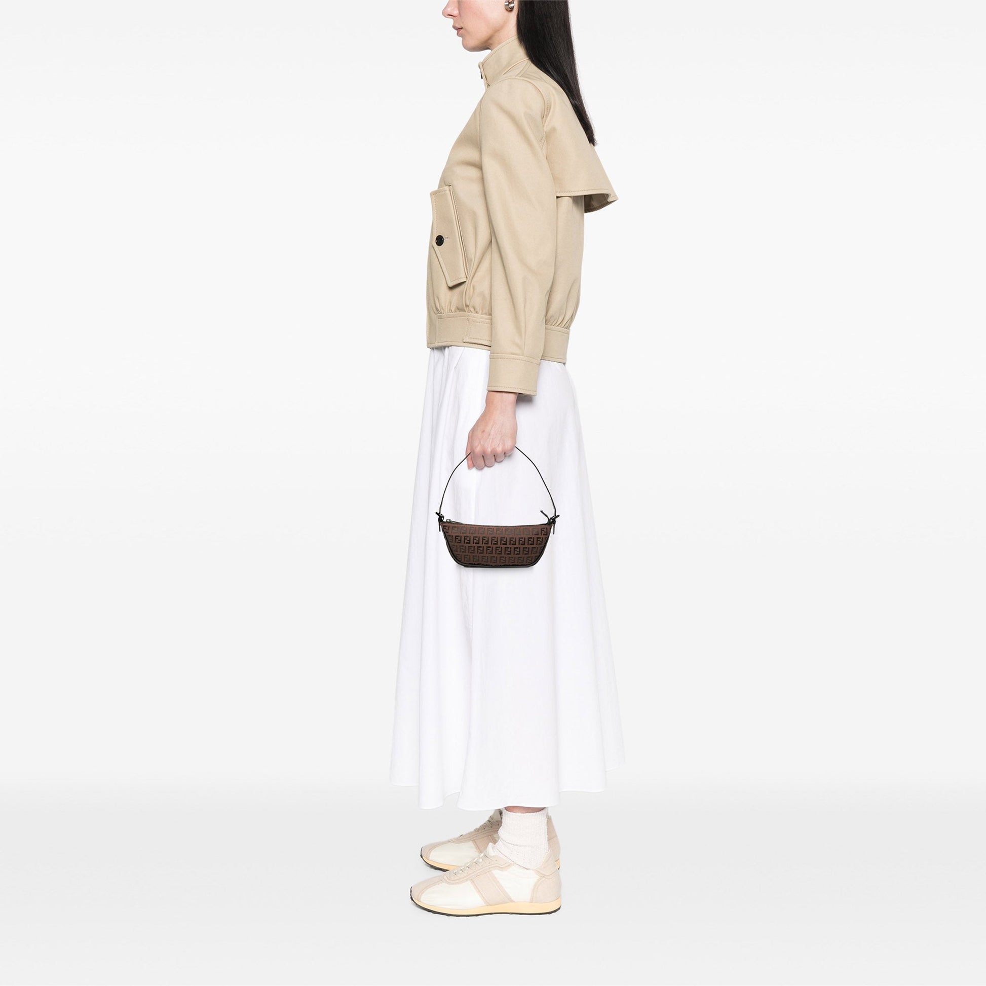 Fendi Mini Zucchino Canvas Shoulder Bag
