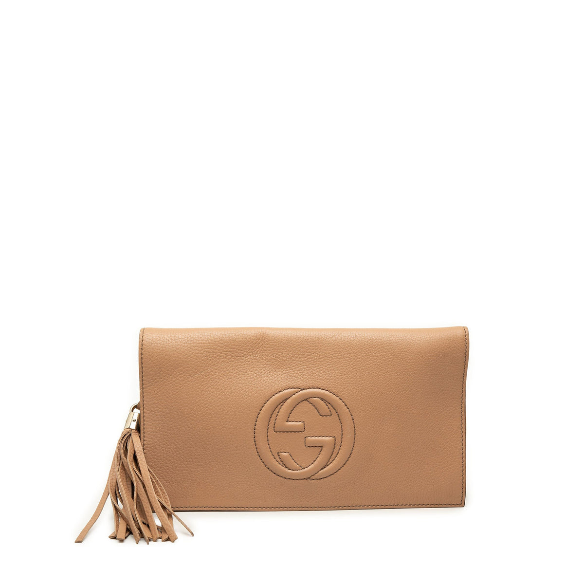 Gucci Calfskin Soho Disco Clutch — Brown