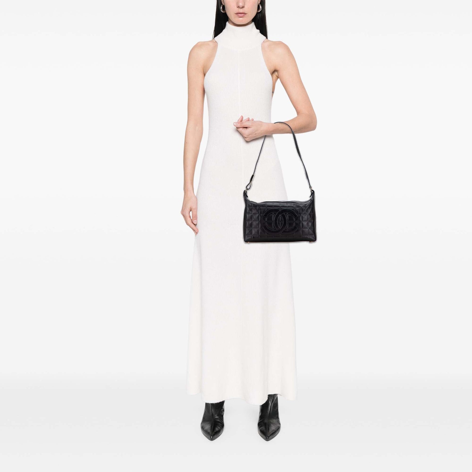 Chanel Medium Lambskin Chocolate Bar Shoulder Bag