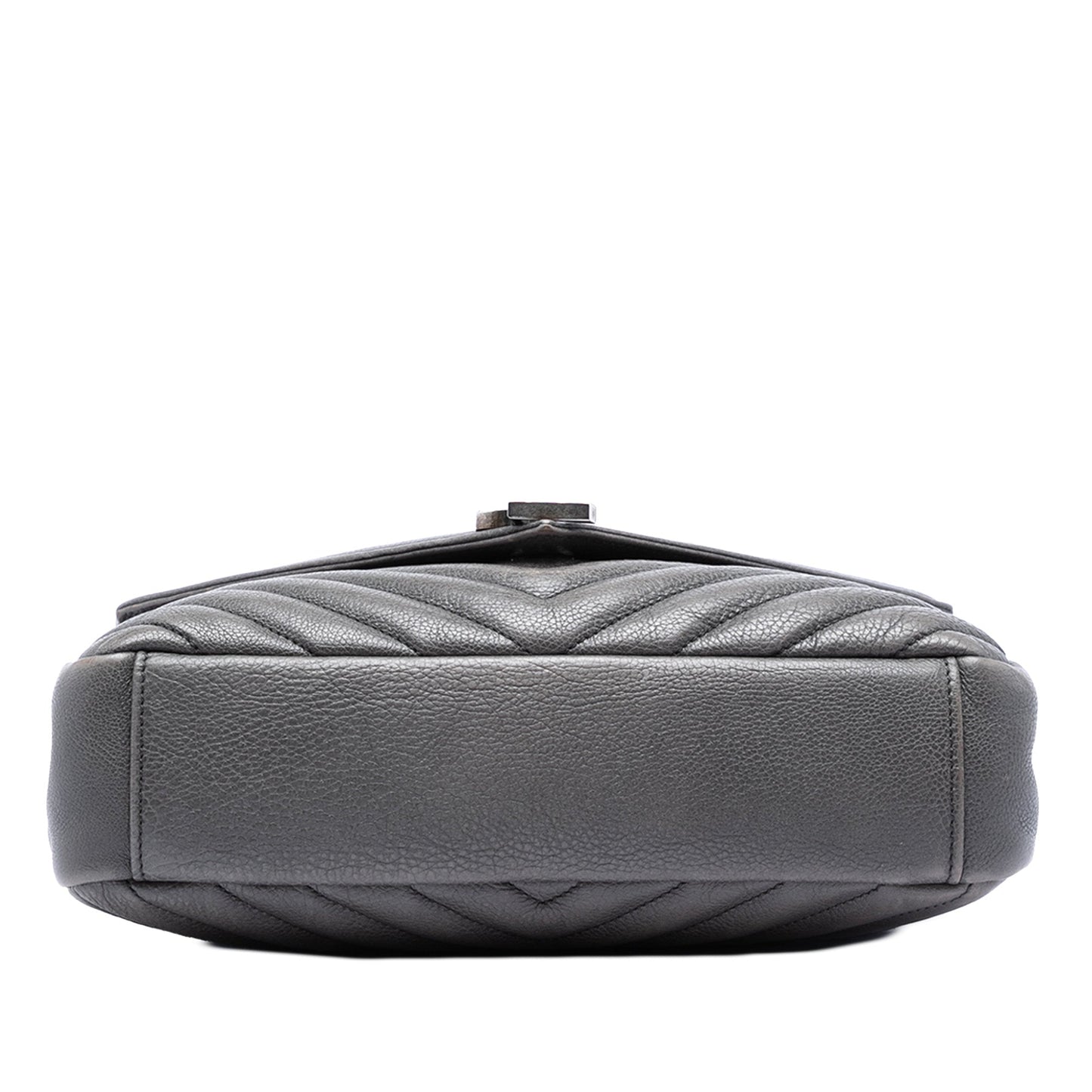 Saint Laurent Medium Chevron Sheepskin Monogram College Satchel