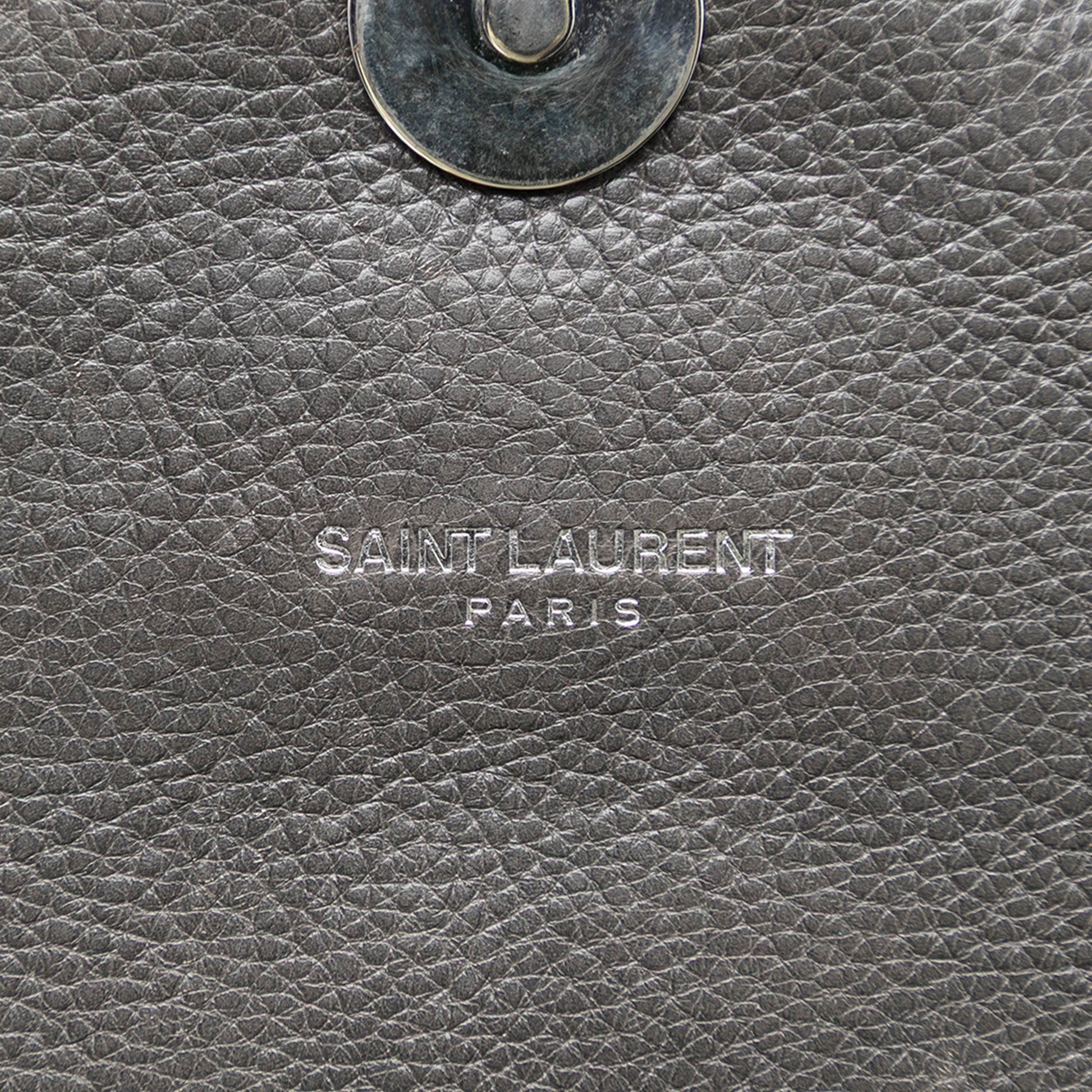 Saint Laurent Medium Chevron Sheepskin Monogram College Satchel