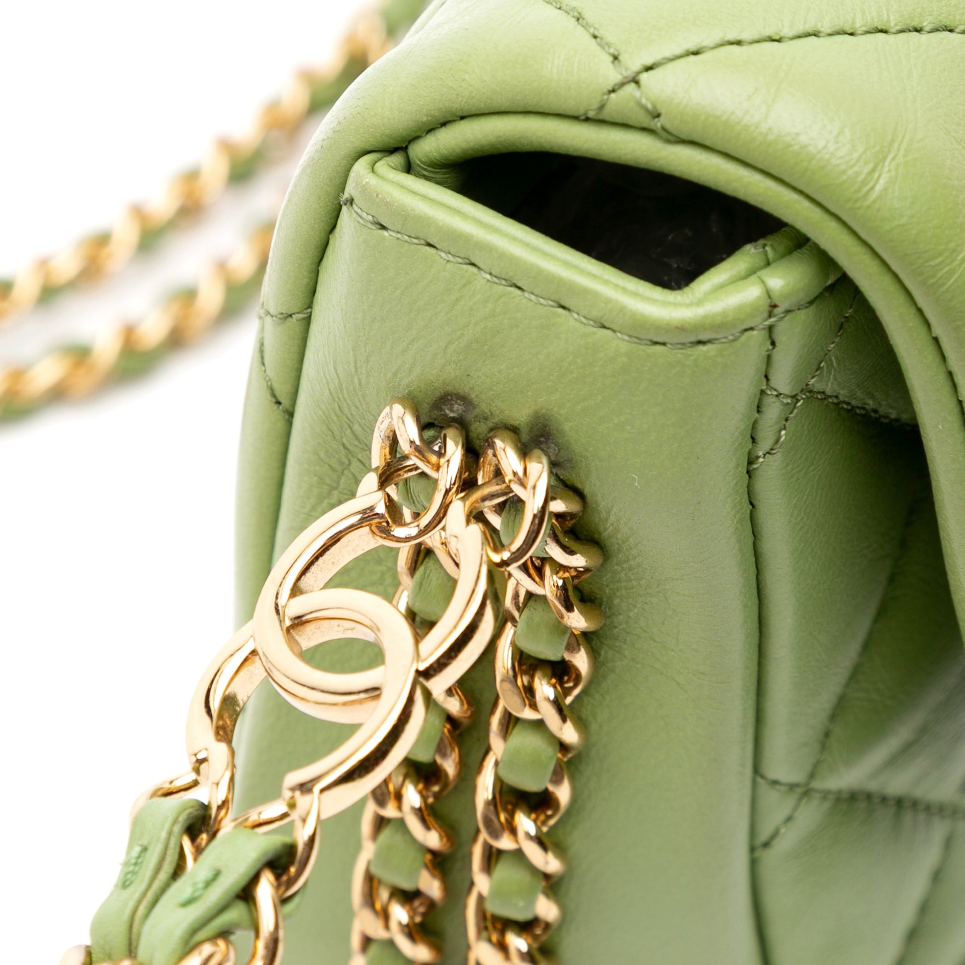 Chanel Quilted Lambskin Double CC Chain Around Flap