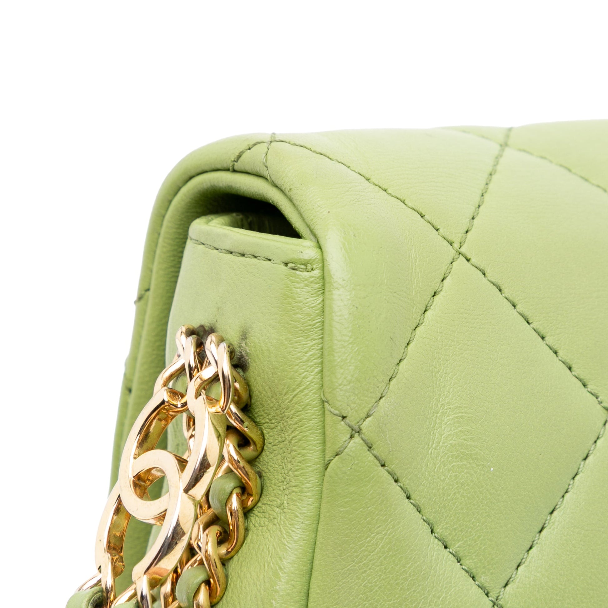 Chanel Quilted Lambskin Double CC Chain Around Flap