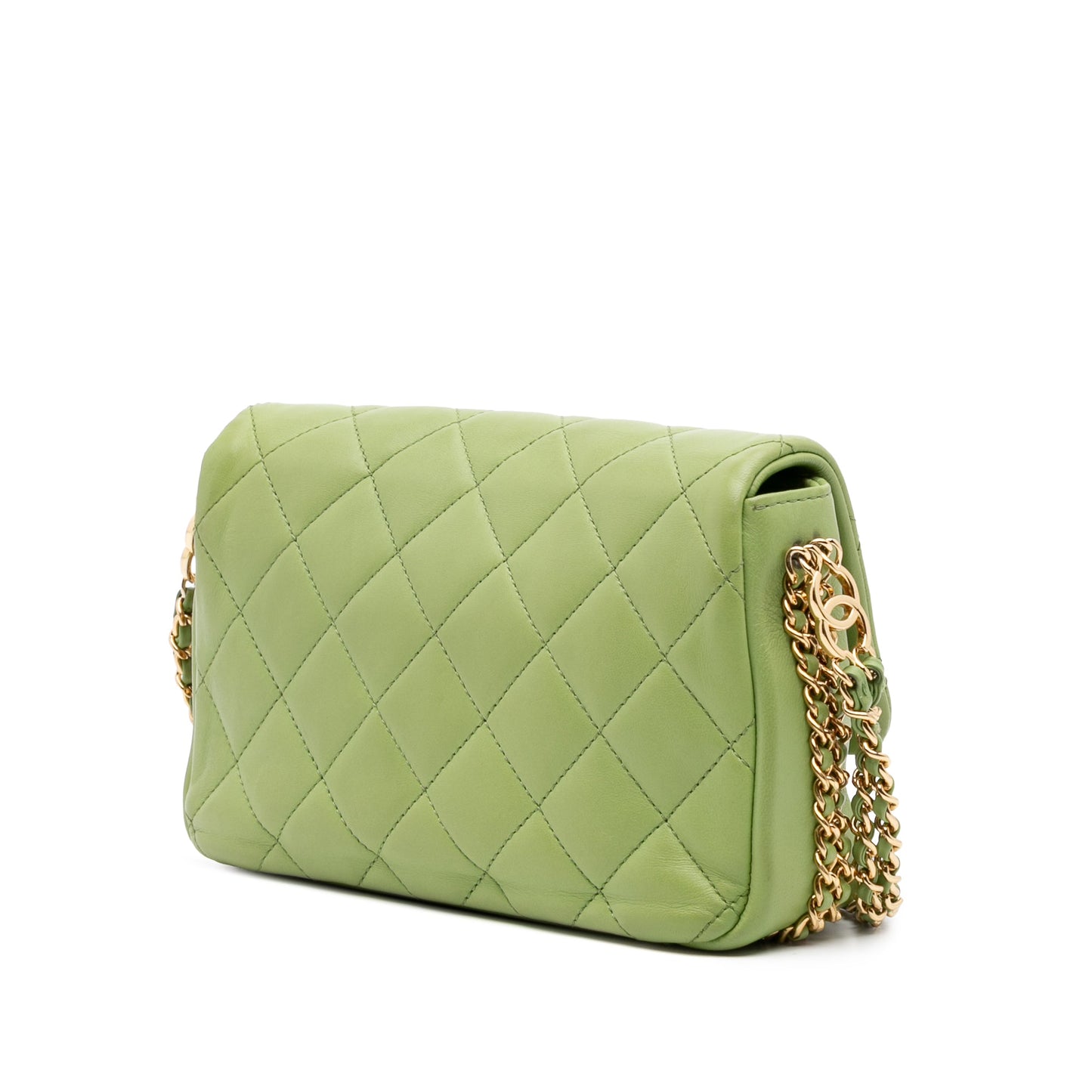 Chanel Quilted Lambskin Double CC Chain Around Flap