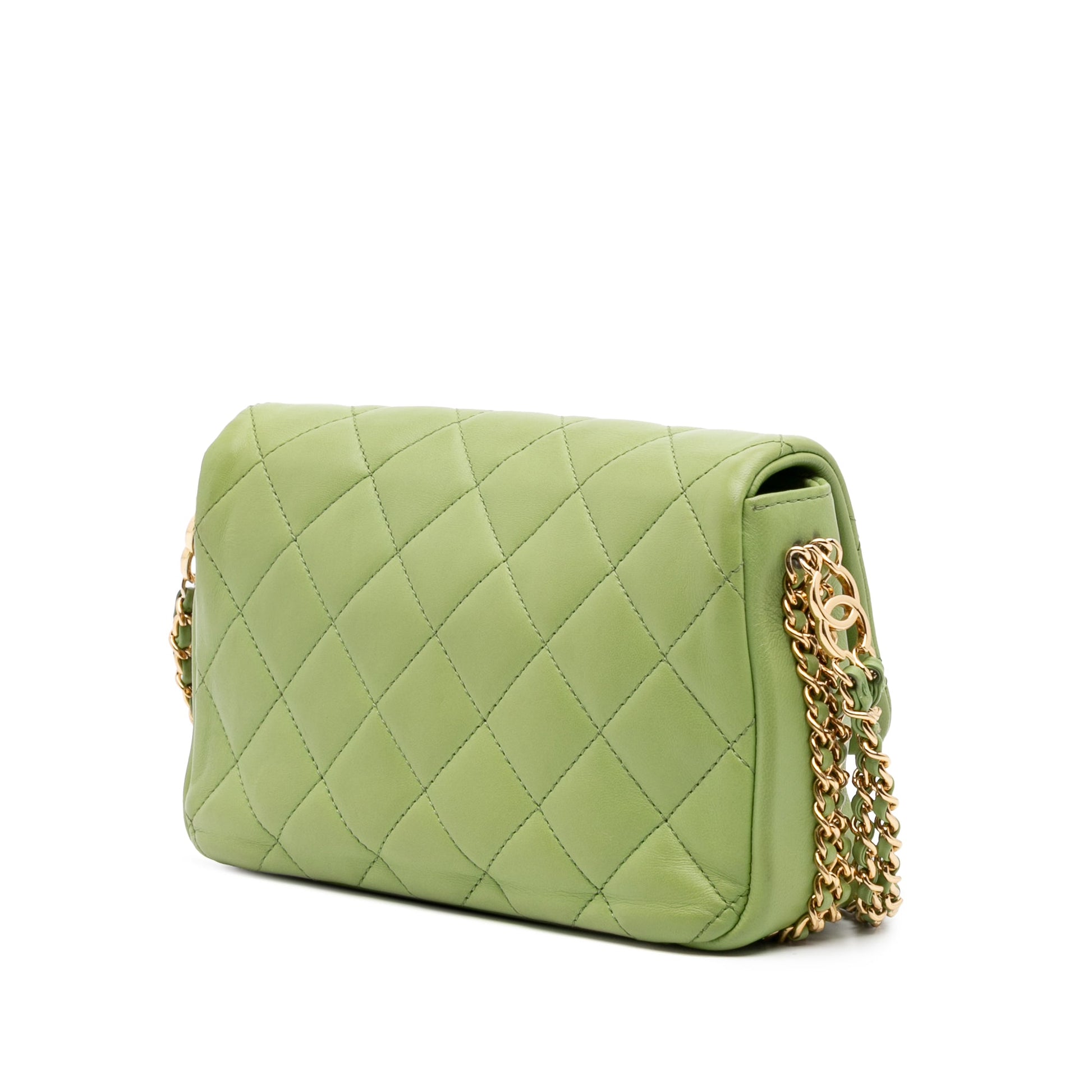 Chanel Quilted Lambskin Double CC Chain Around Flap