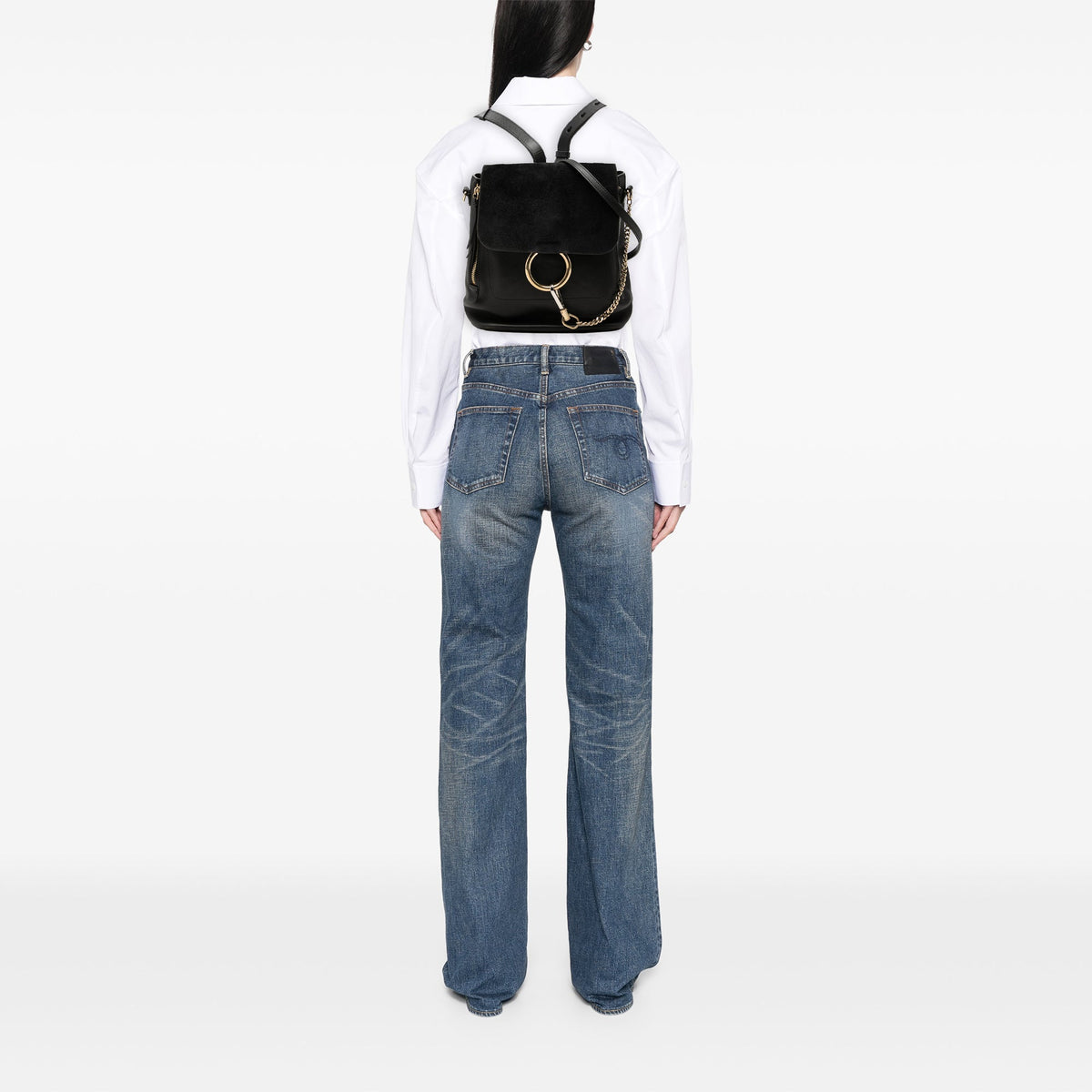 Chloé Medium Calfskin and Suede Faye Backpack