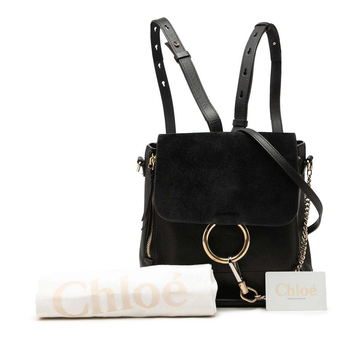 Chloé Medium Calfskin and Suede Faye Backpack